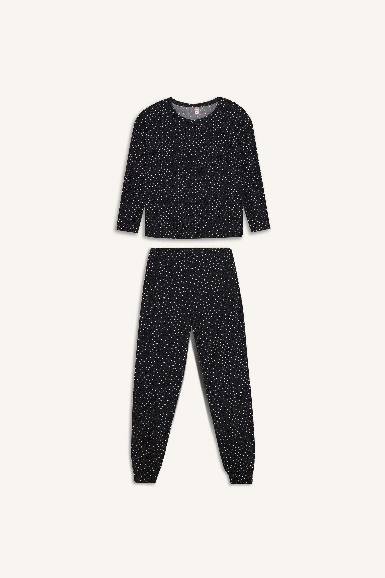 سيت بجامة سوفتشيل قصة عادية ردن طويل من Fall in Love - قطعتين