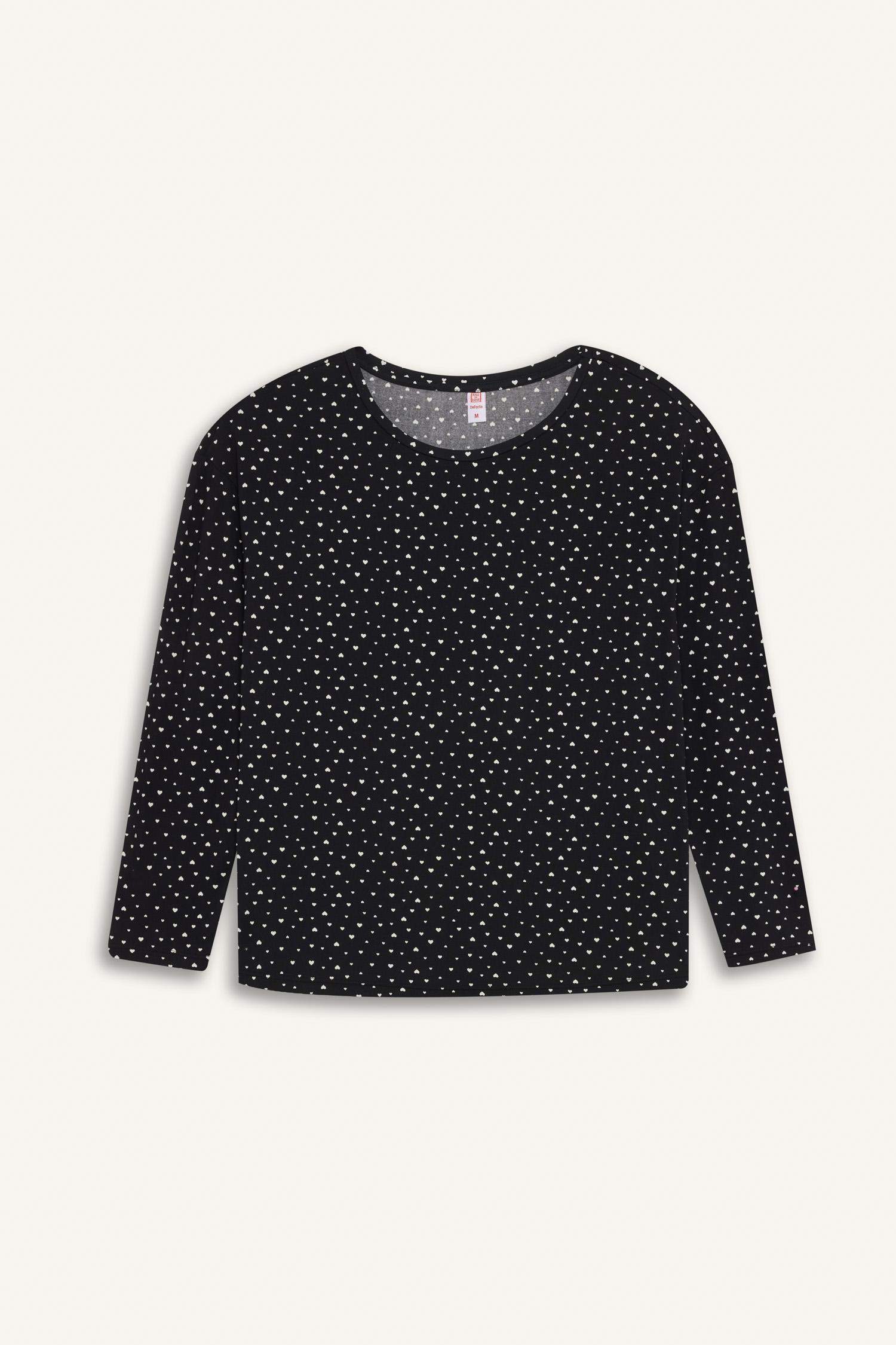 سيت بجامة سوفتشيل قصة عادية ردن طويل من Fall in Love - قطعتين