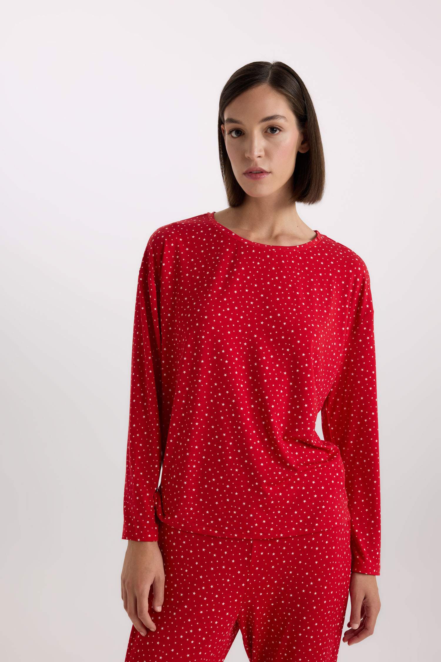 Pijama Takımı Softshell Uzun Kollu Üst Beli Lastikli Uzun Alt-Fall in Love