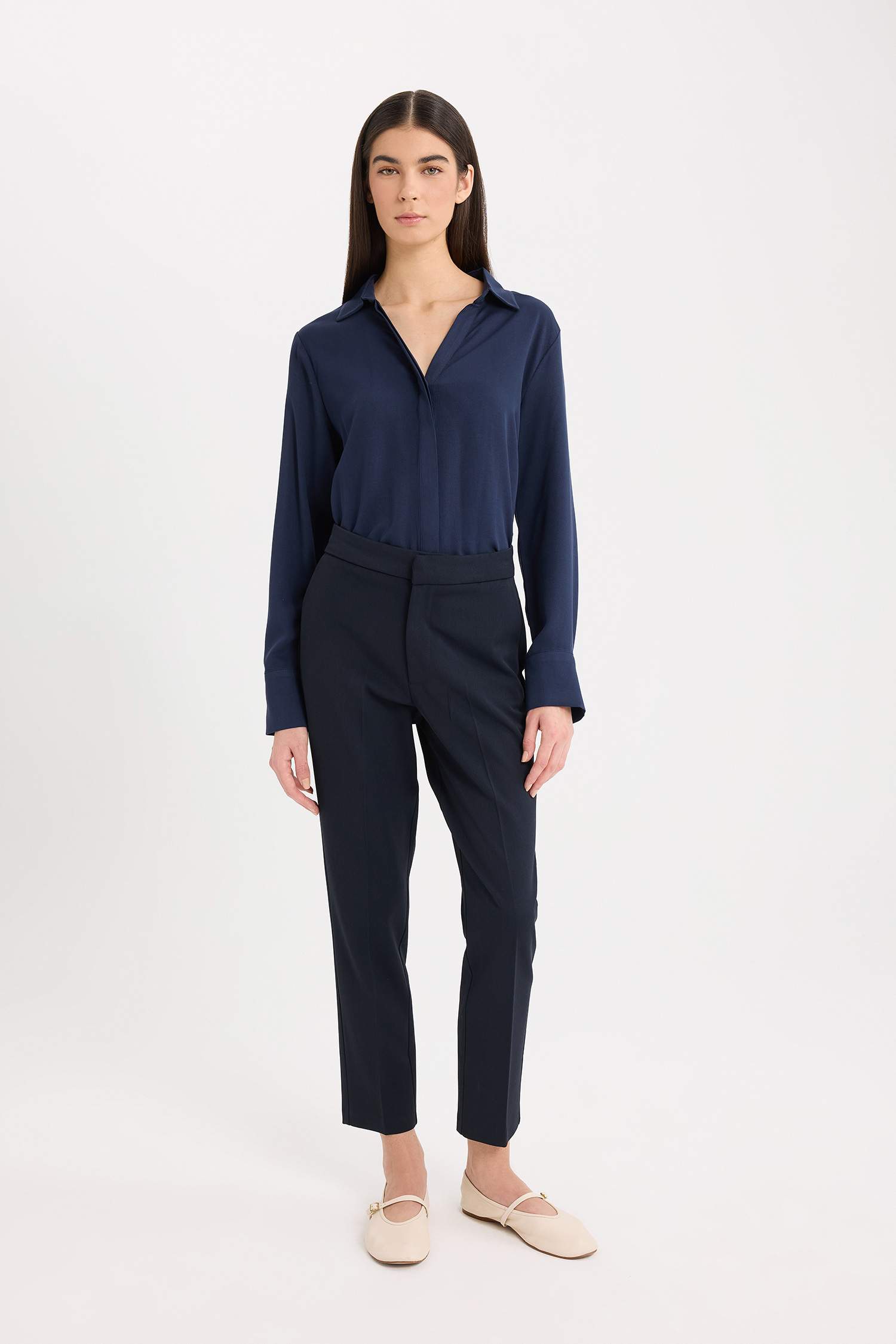 Regular Fit Basic Düz Uzun Kollu Gömlek