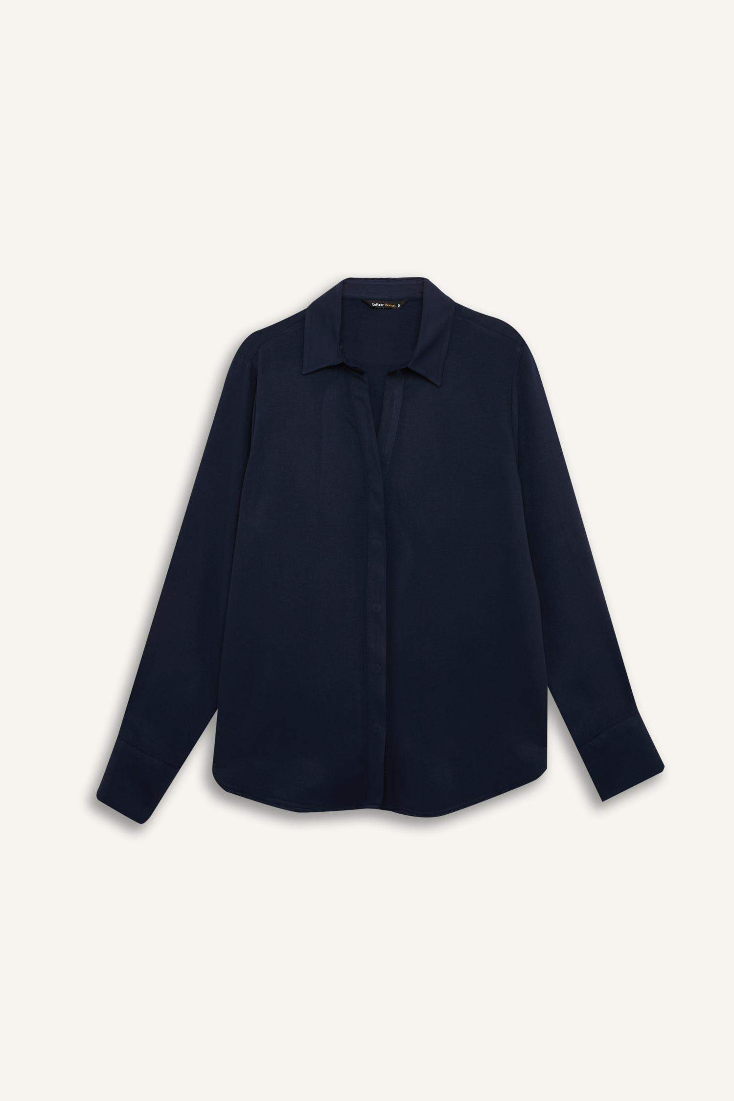 Regular Fit Basic Düz Uzun Kollu Gömlek