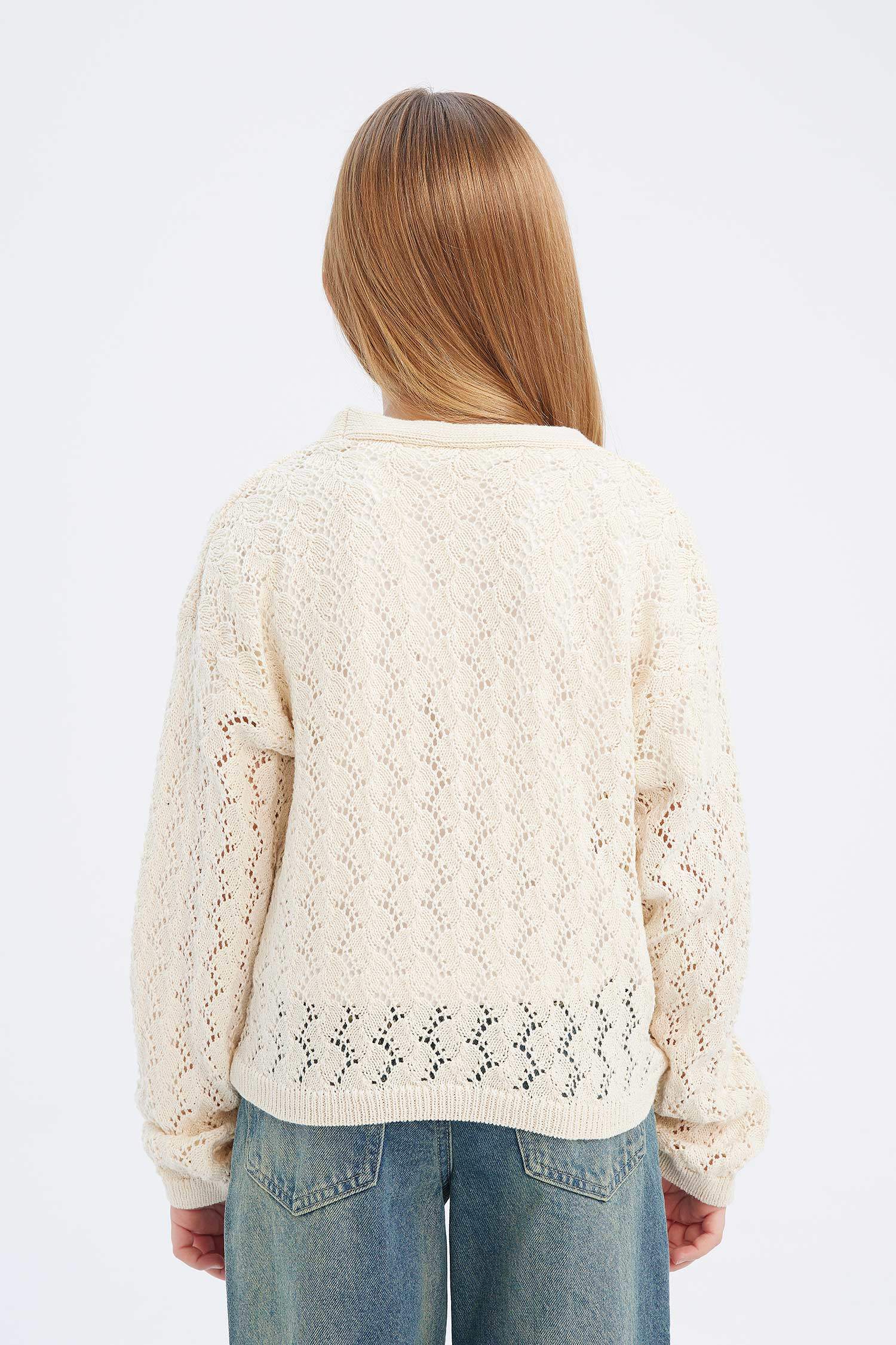 Kız Çocuk V Yaka Triko Hırka