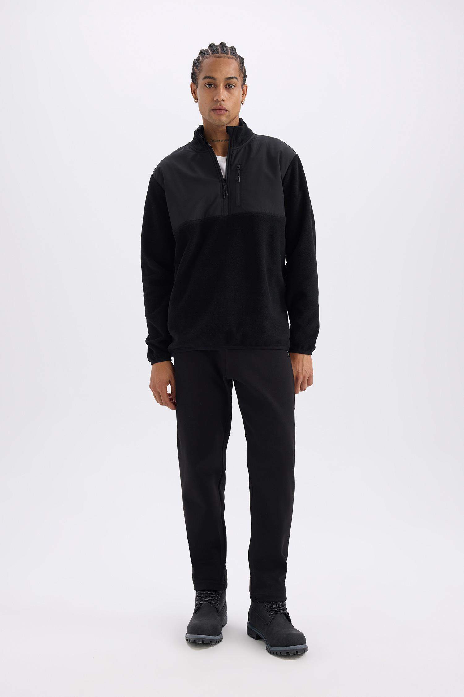 DeFactoFit Standard Fit Stand Collar Polar Sports Sweatshirt