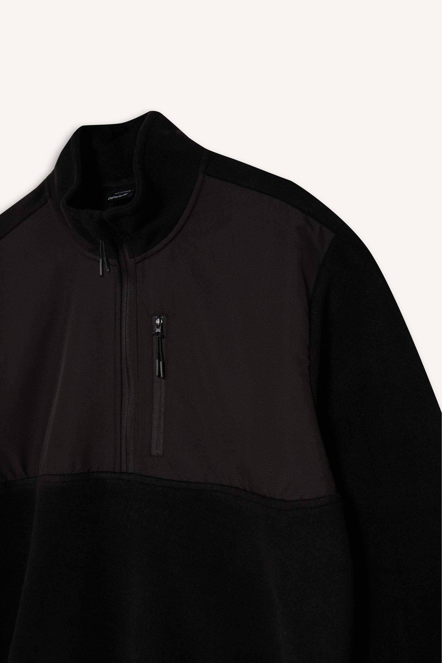 DeFactoFit Standard Fit Stand Collar Polar Sports Sweatshirt