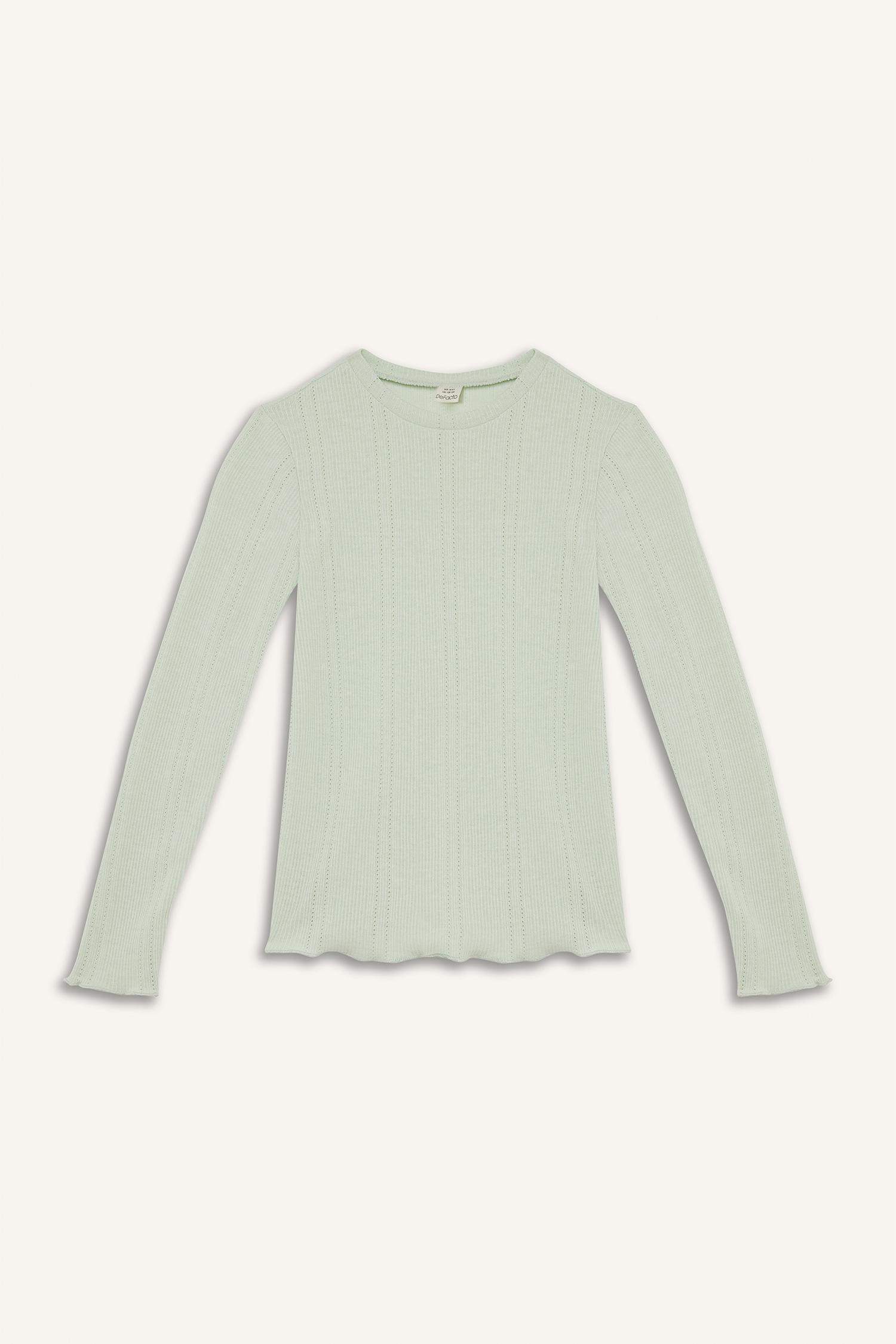 تيشيرت بناتي ردن طويل سليم فيت بياخة مستديرة