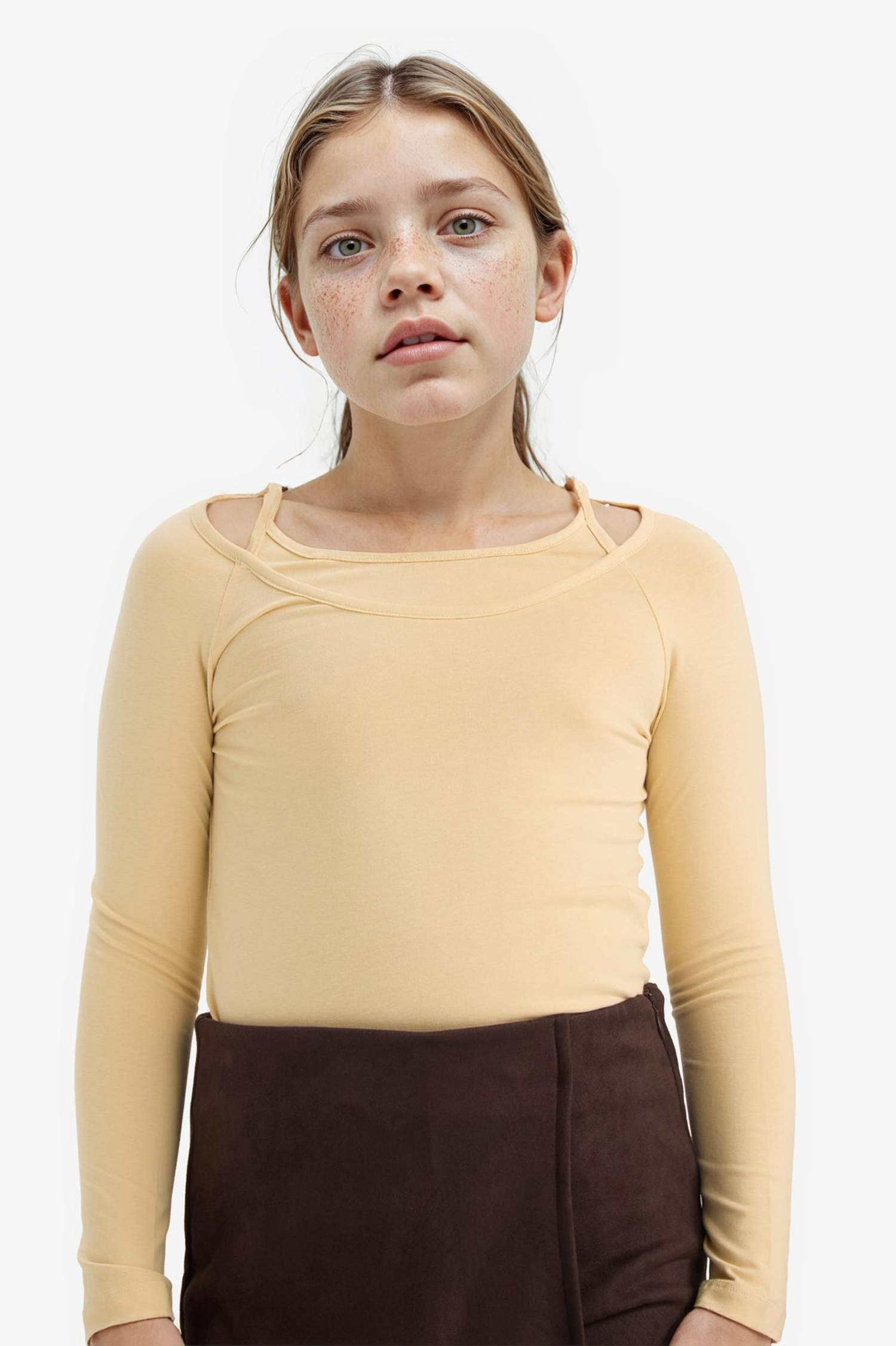 Girl Slim Fit Sweet Printed Corduroy Long Sleeve T-Shirt