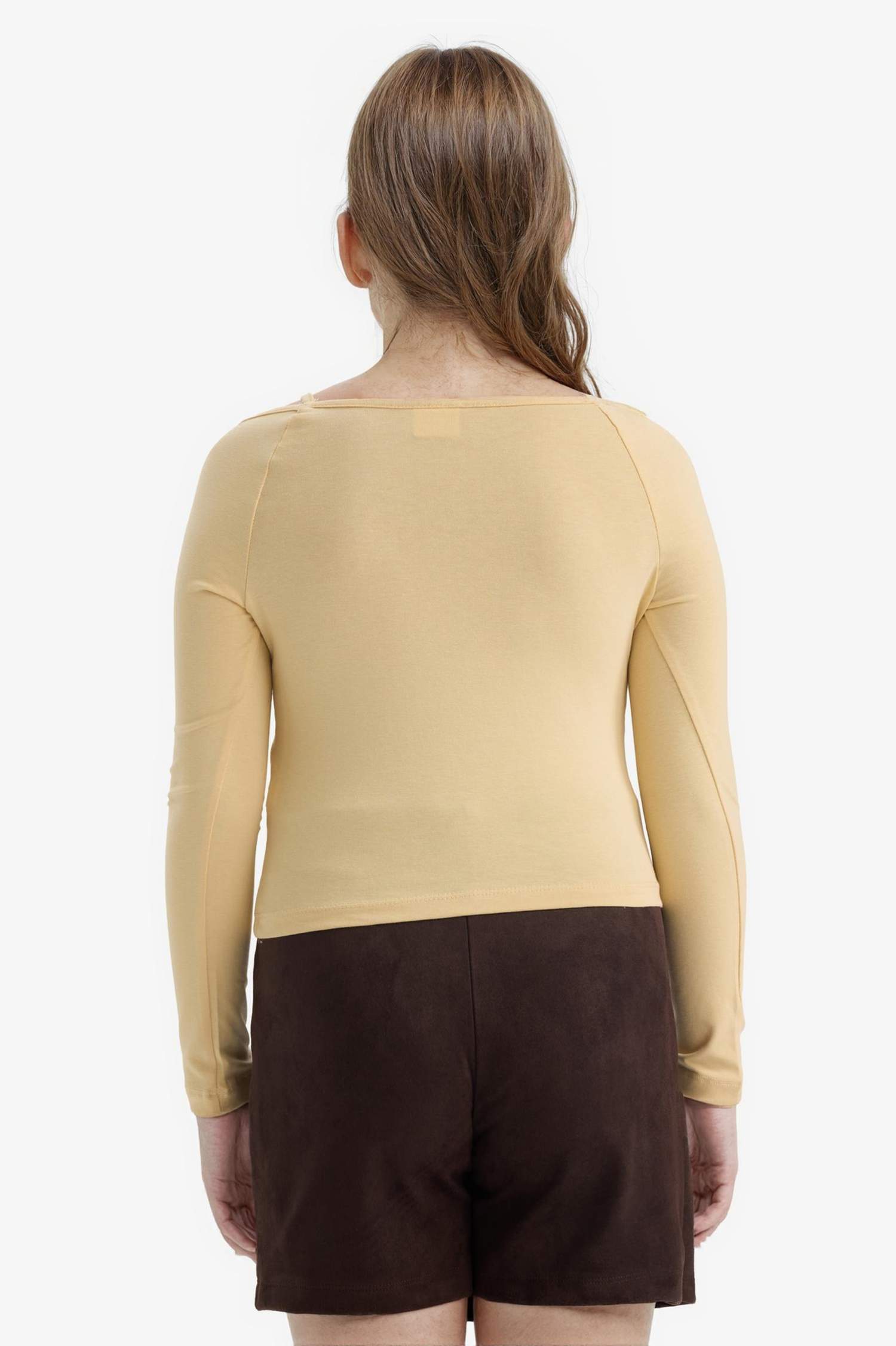 Girl Slim Fit Sweet Printed Corduroy Long Sleeve T-Shirt