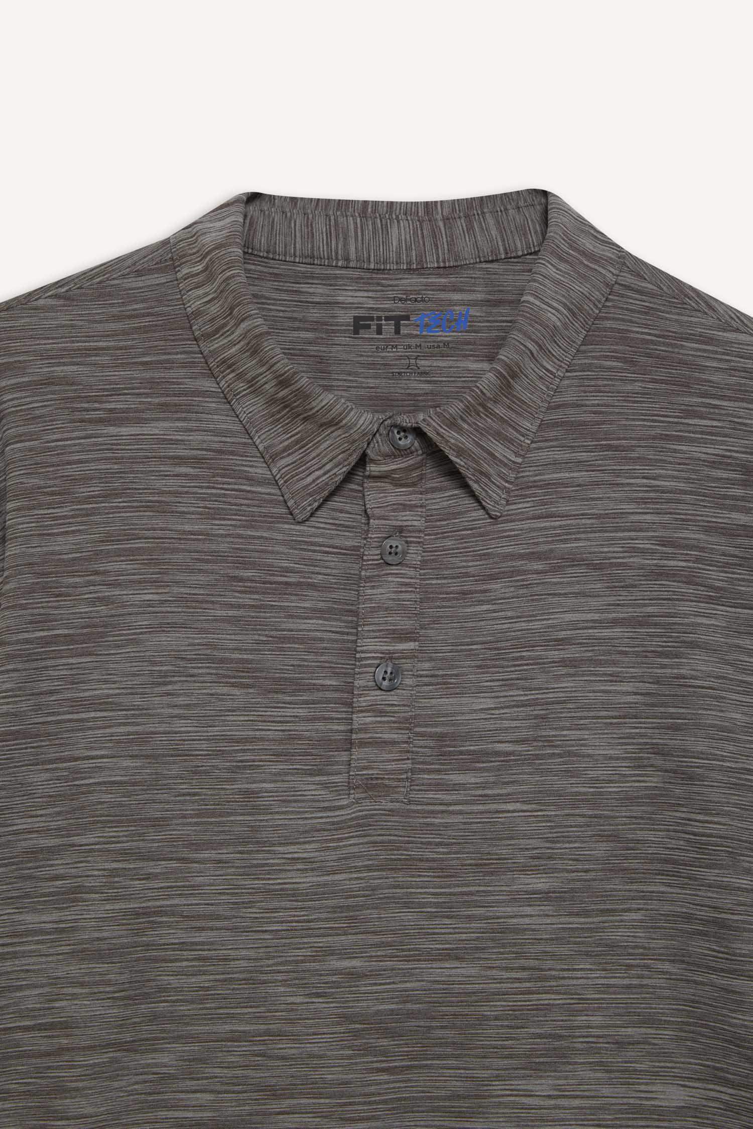 Esnek Kumaş Standart Fit Polo Yaka Sporcu Kısa Kollu Tişört