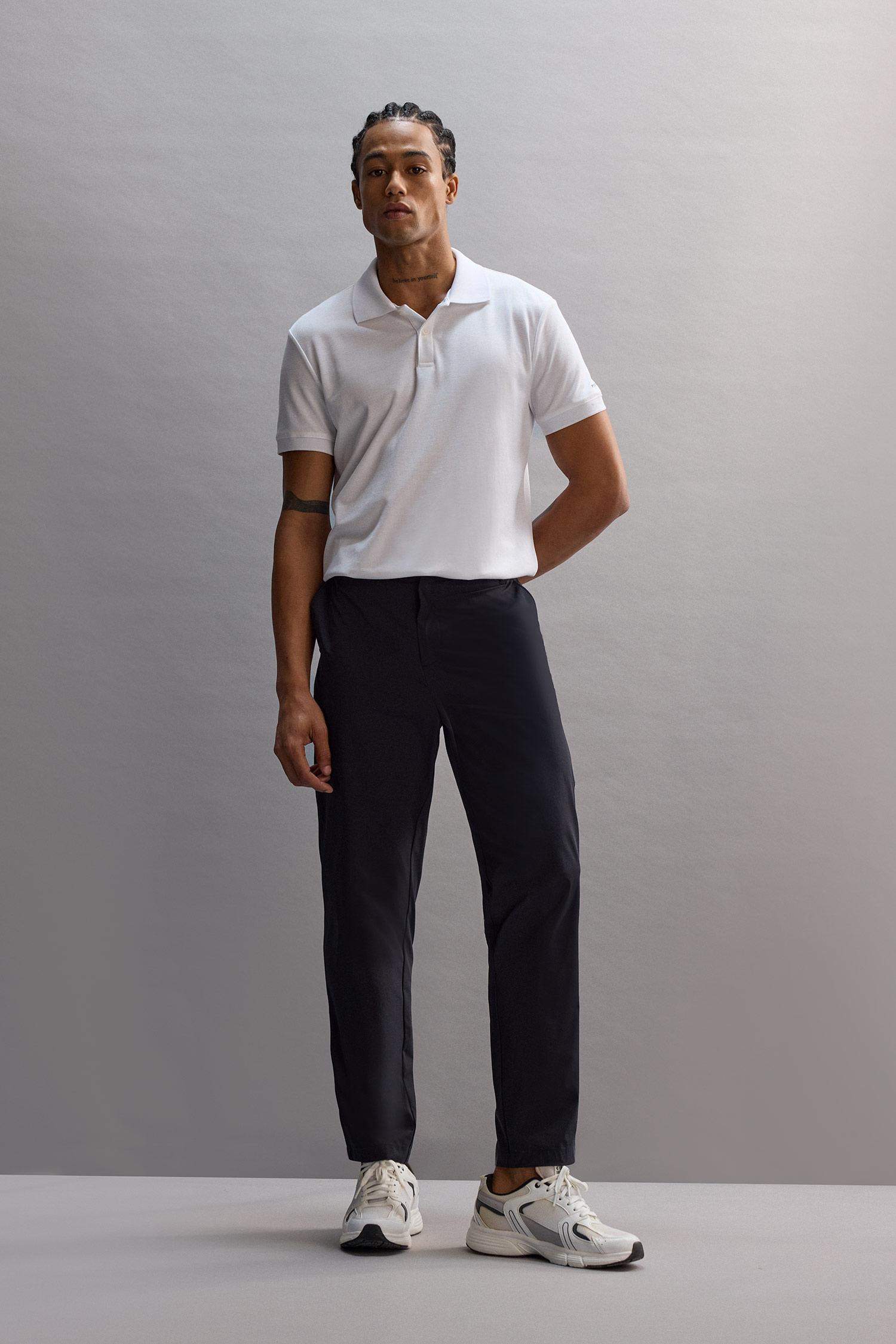 DeFactoFit Slim Fit Dar Kesim Standart Paça Dokuma Sporcu Pantolon