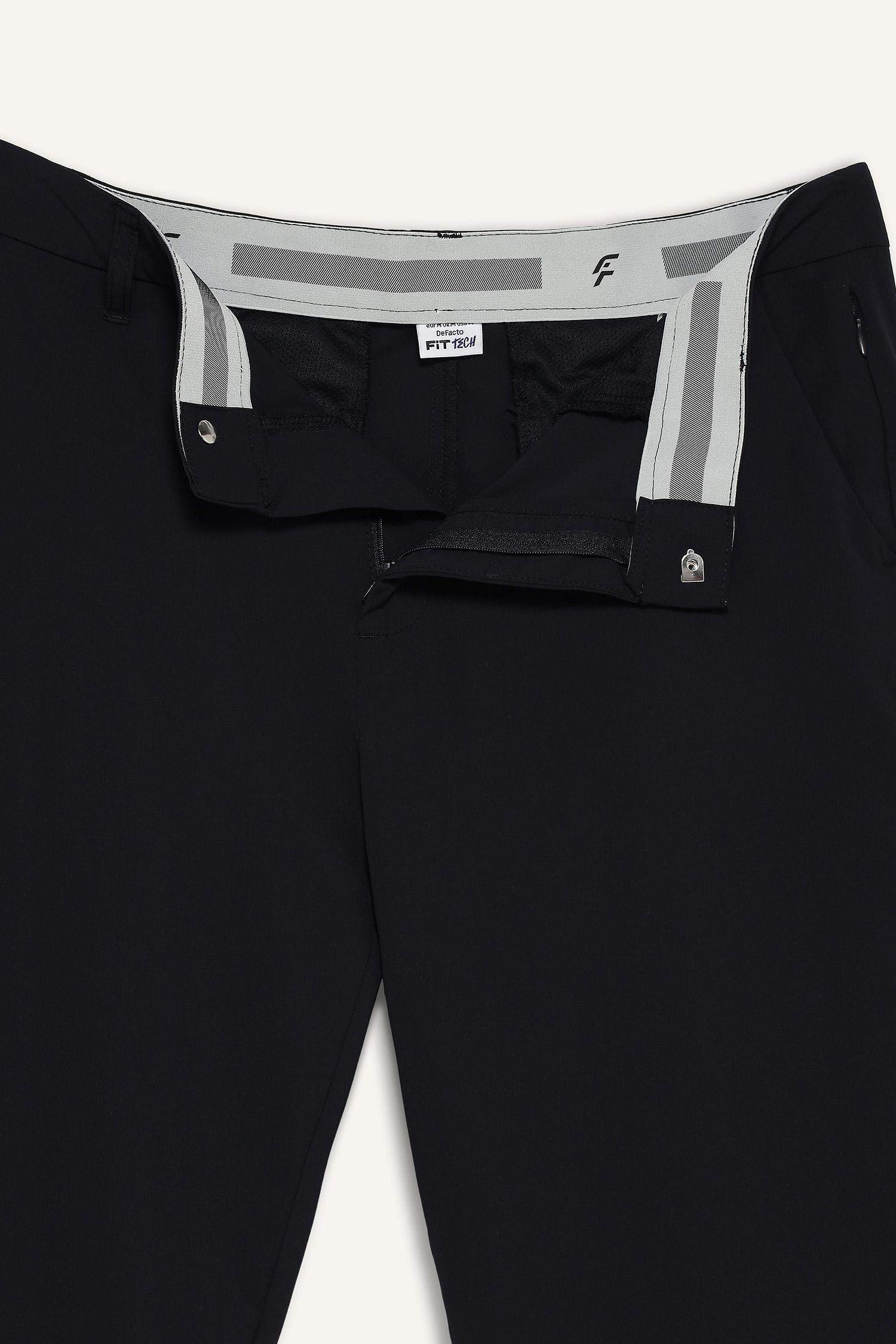 DeFactoFit Slim Fit Dar Kesim Standart Paça Dokuma Sporcu Pantolon