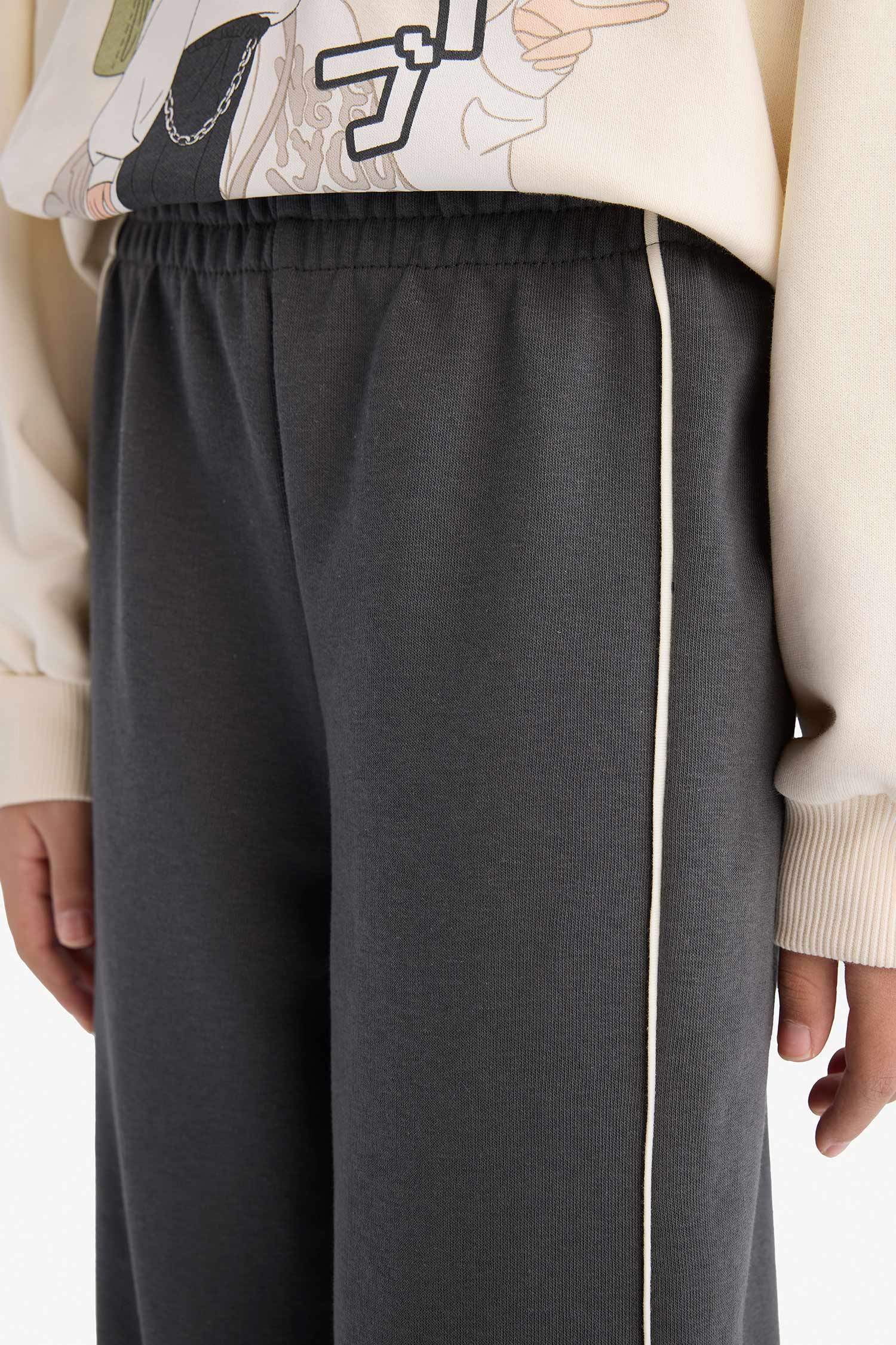 Kız Çocuk Wide Leg Beli Lastikli Geniş Bol Paça Eşofman Altı