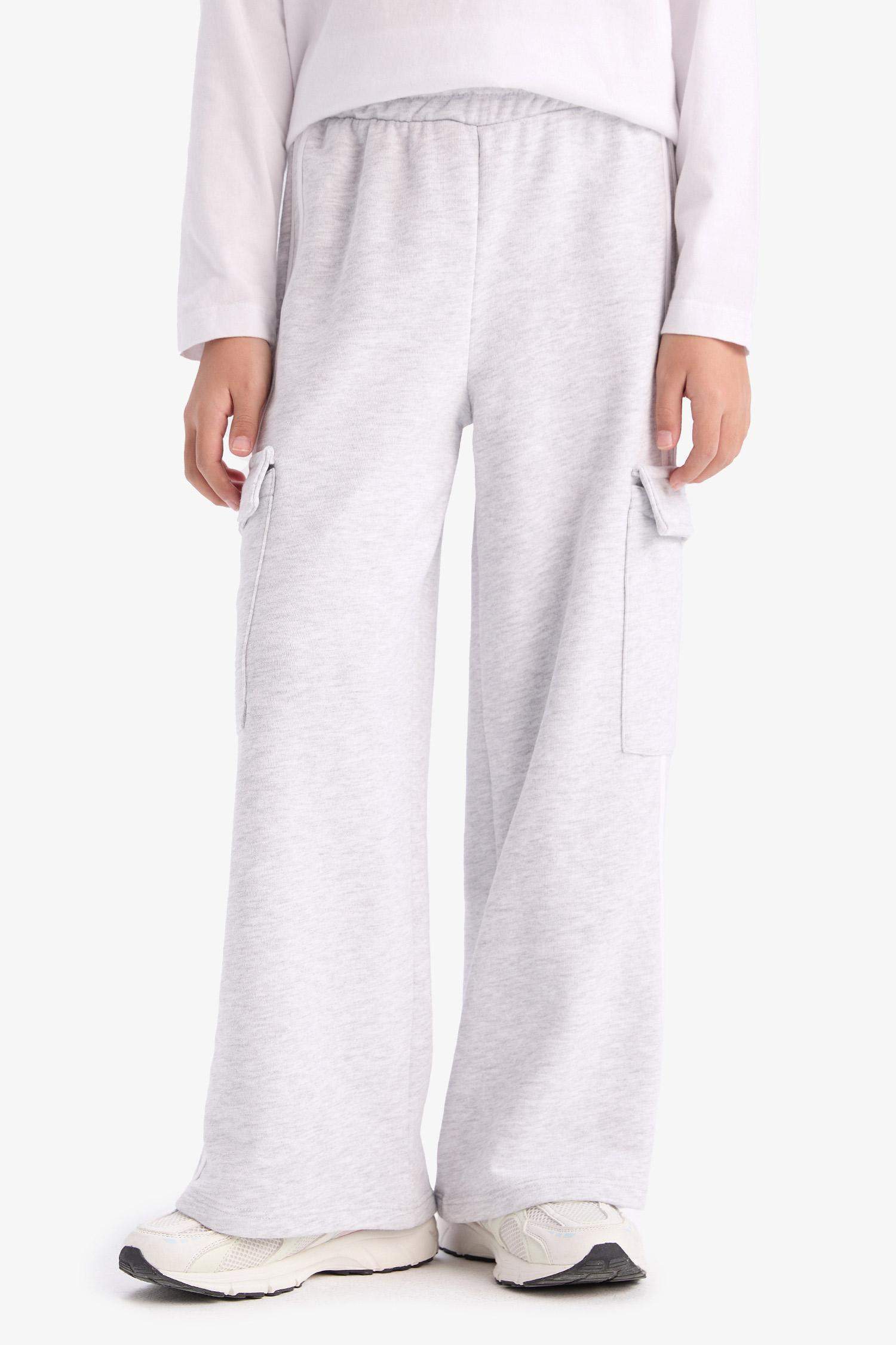 Kız Çocuk Wide Leg Beli Lastikli Geniş Bol Paça Eşofman Altı