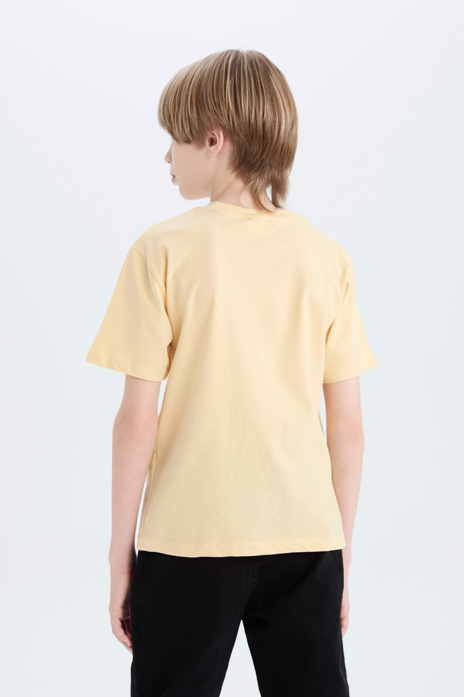 Erkek Çocuk Bisiklet Yaka Baskılı Kısa Kollu Tişört