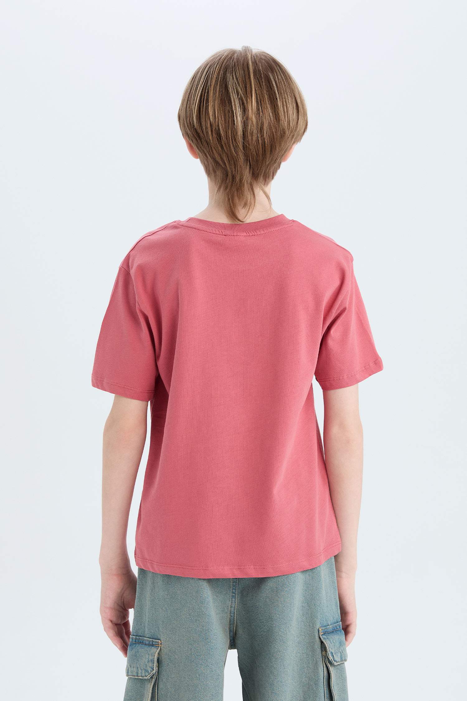 Erkek Çocuk Bisiklet Yaka Baskılı Kısa Kollu Tişört