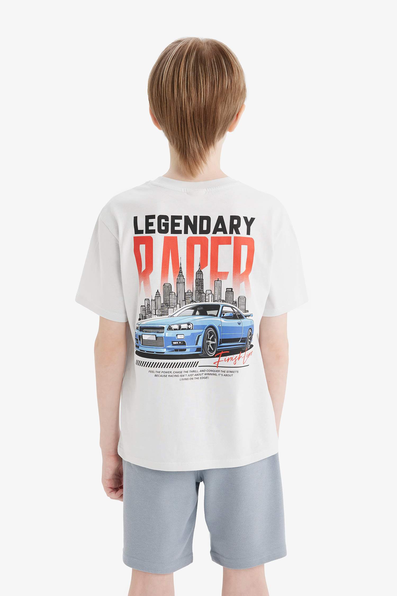 T-shirt imprimé à col rond et manches courtes pour garçon