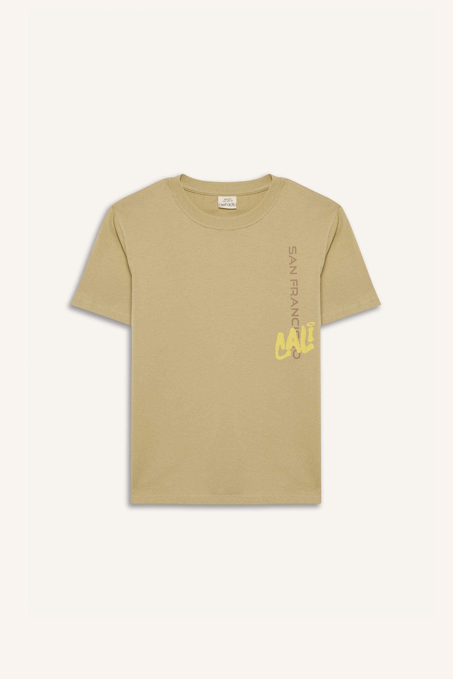 T-shirt avec imprimé au dos à col rond et manches courtes pour garçon