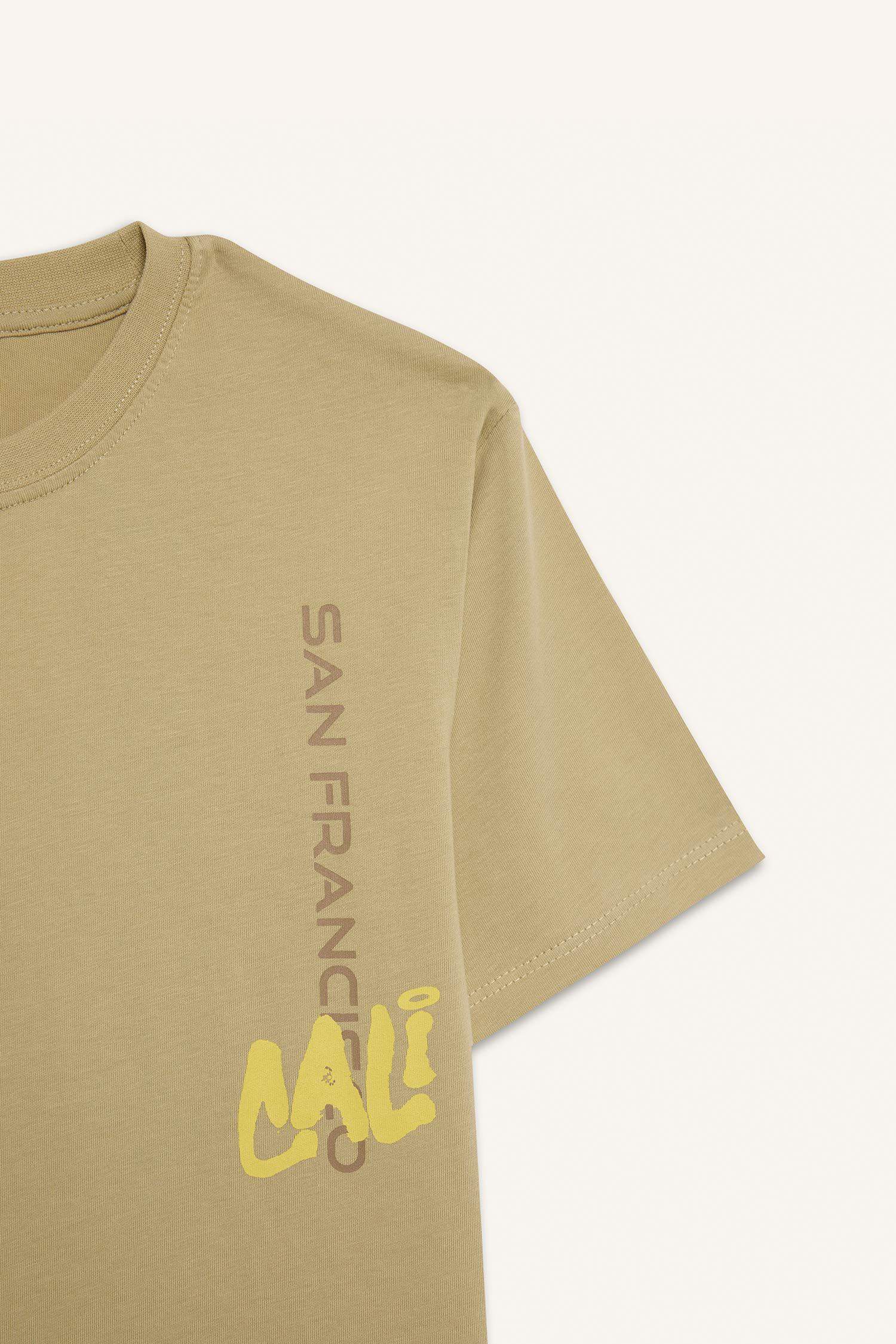 T-shirt avec imprimé au dos à col rond et manches courtes pour garçon