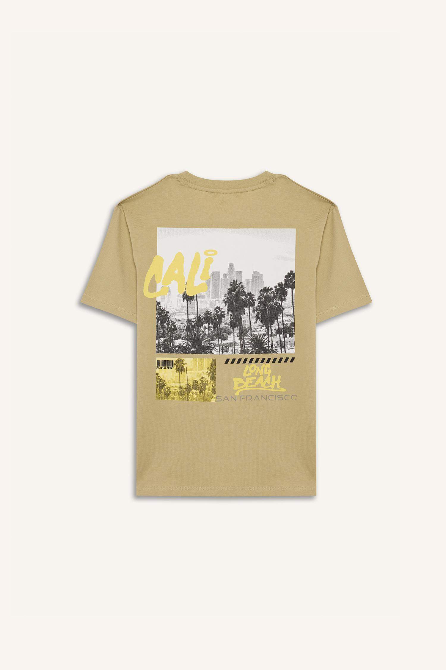 T-shirt avec imprimé au dos à col rond et manches courtes pour garçon