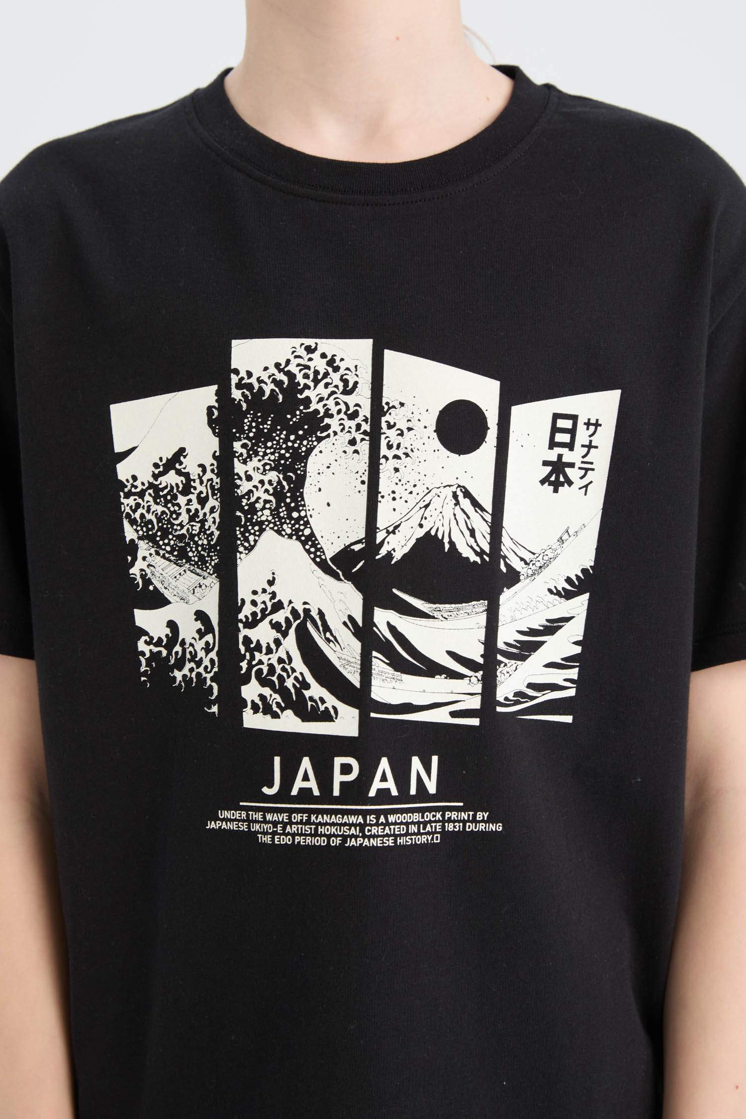 Erkek Çocuk Bisiklet Yaka Baskılı Kısa Kollu Tişört