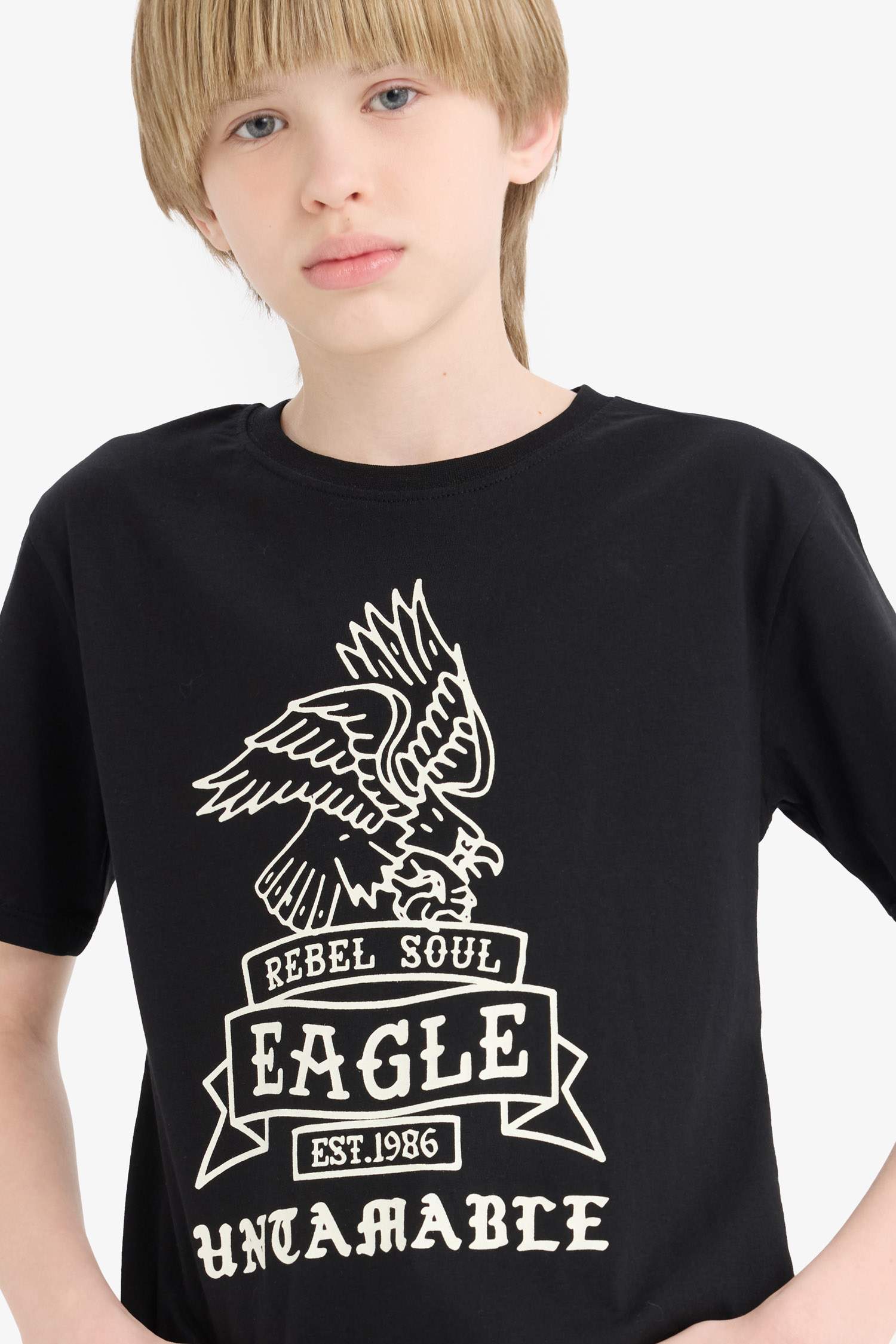 Boy Crew Neck Printed Short Sleeve T-Shirt