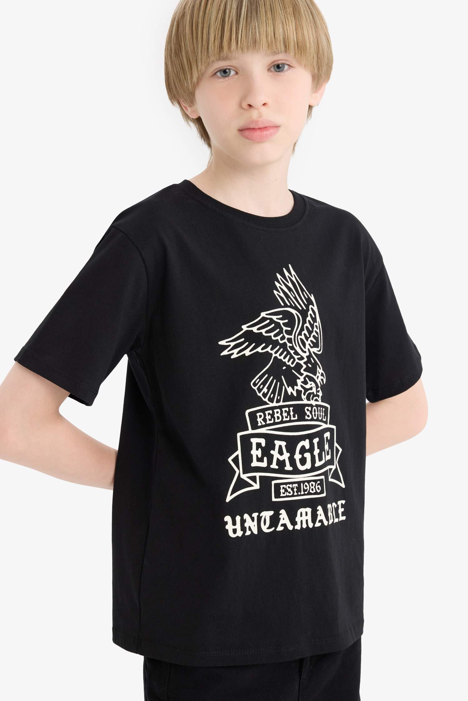 Boy Crew Neck Printed Short Sleeve T-Shirt