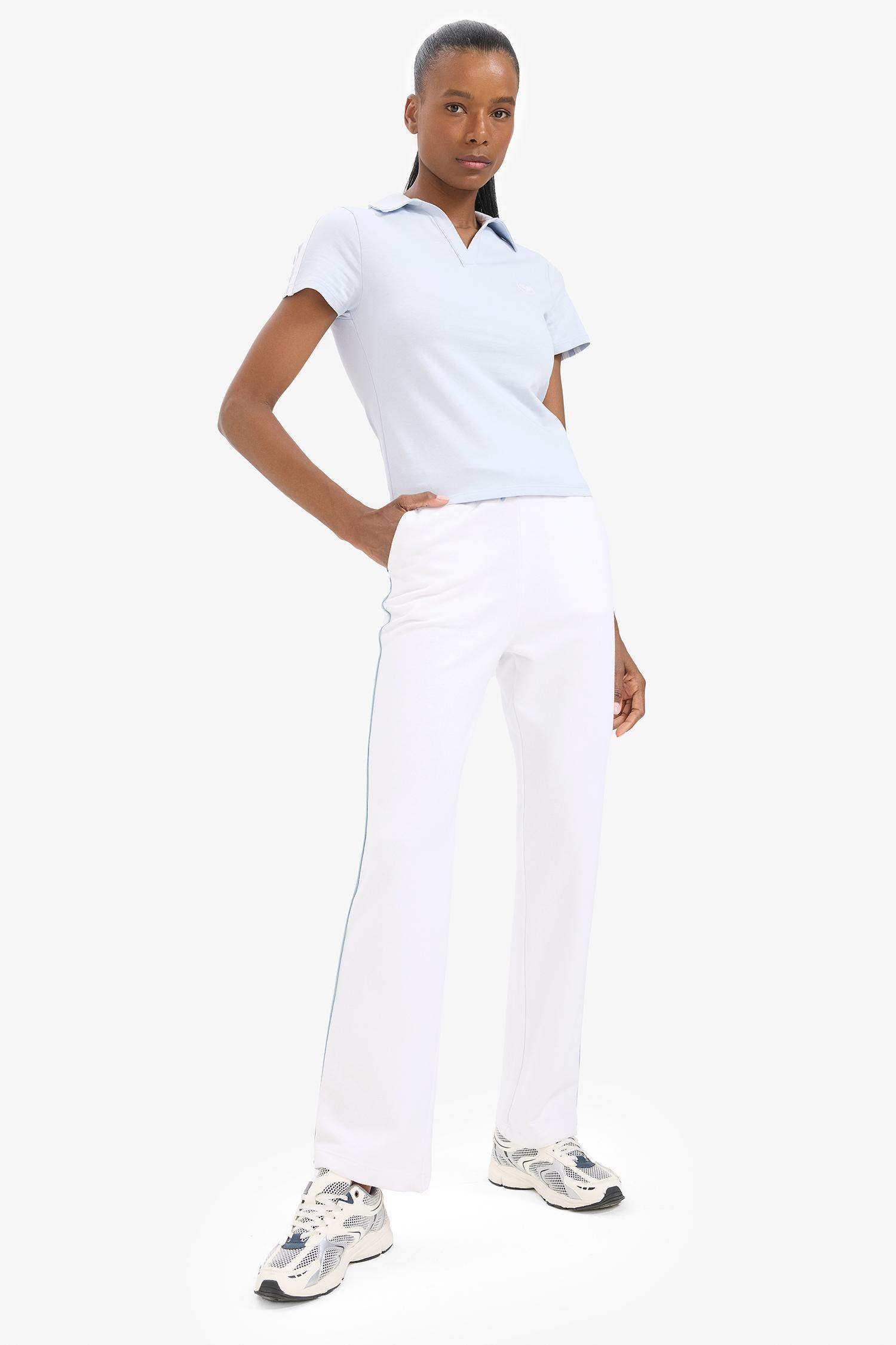 DeFactoFit облегающий поло с принтом-слоганом, спортивная футболка, короткий рукав