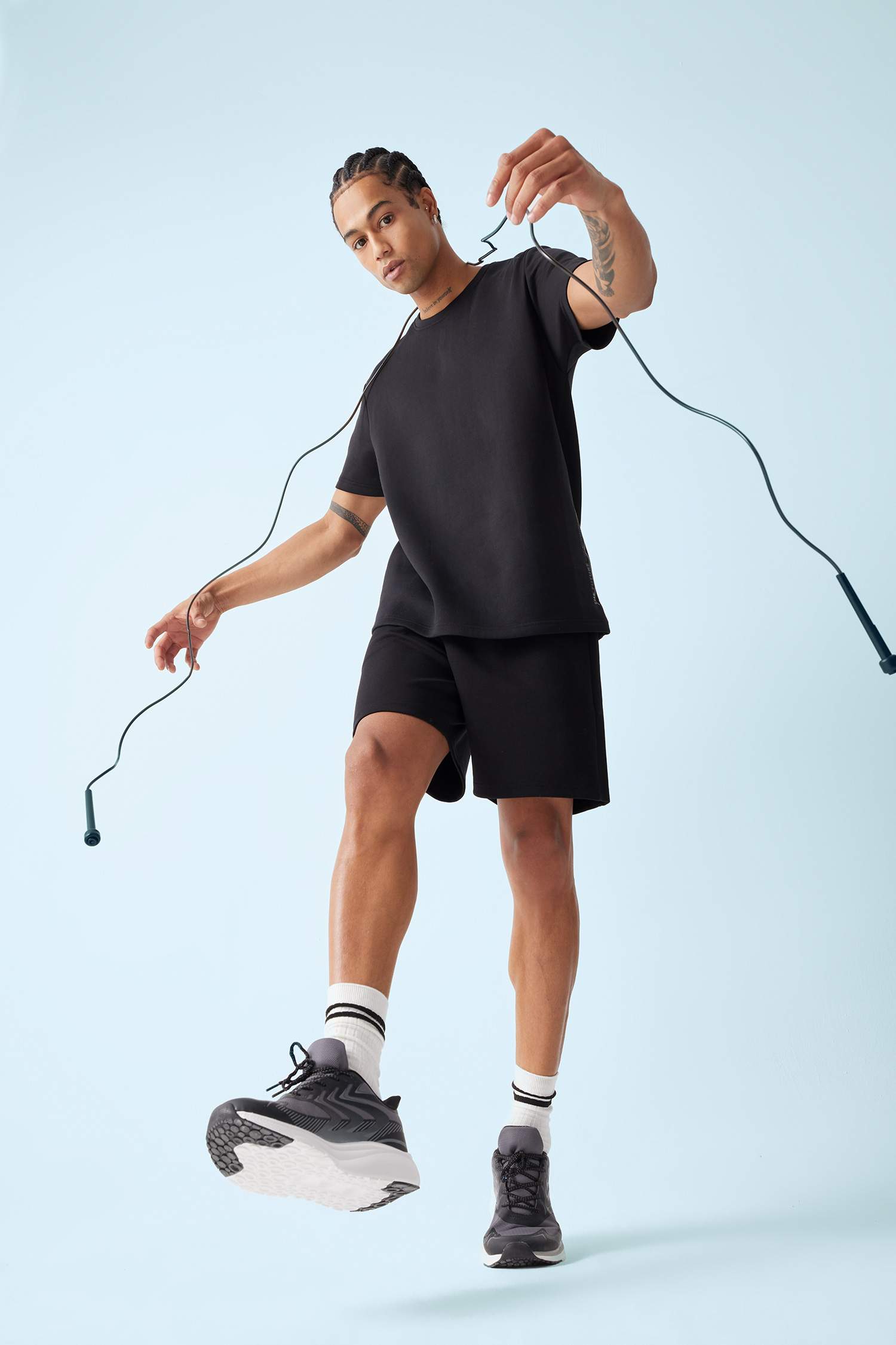 DeFactoFit Standard Fit Crew Neck Printed Sports T-Shirt