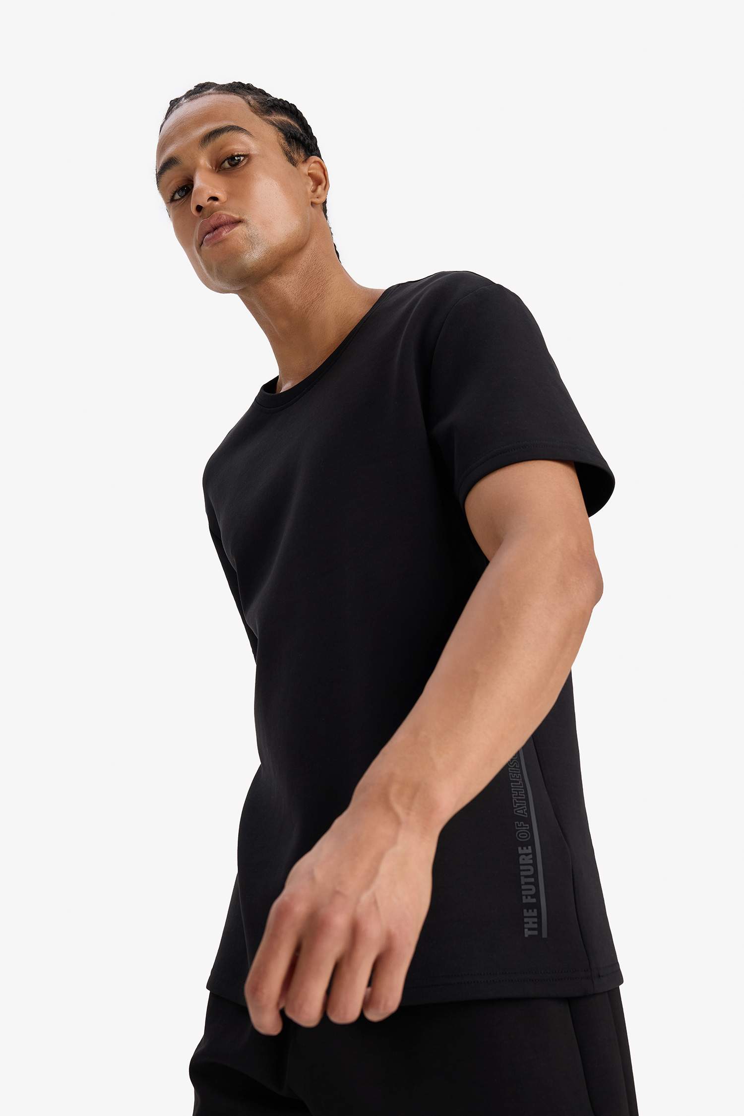 DeFactoFit Standard Fit Crew Neck Printed Sports T-Shirt