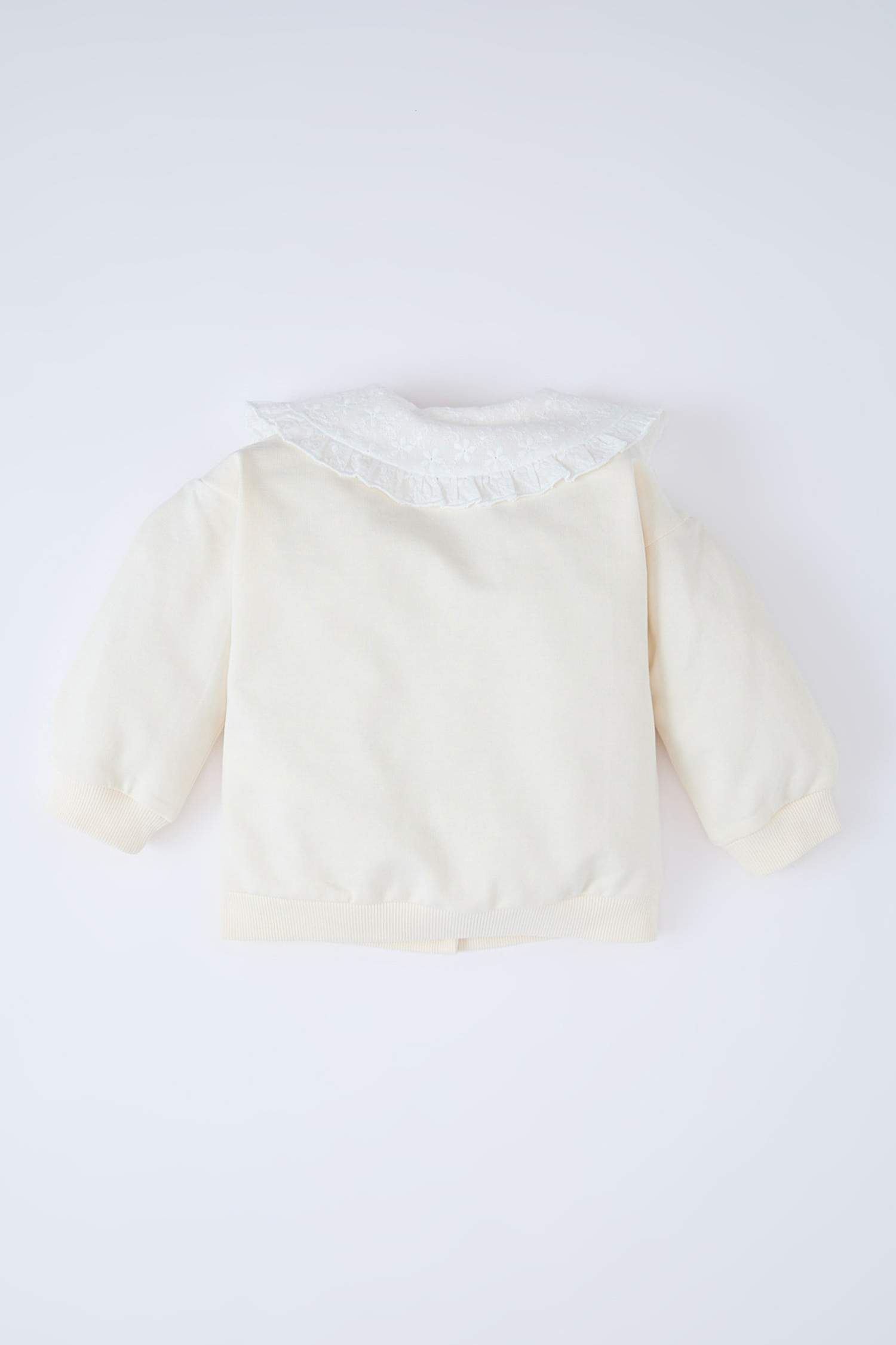 Kız Bebek Dantel Yaka Düğmeli Hırka