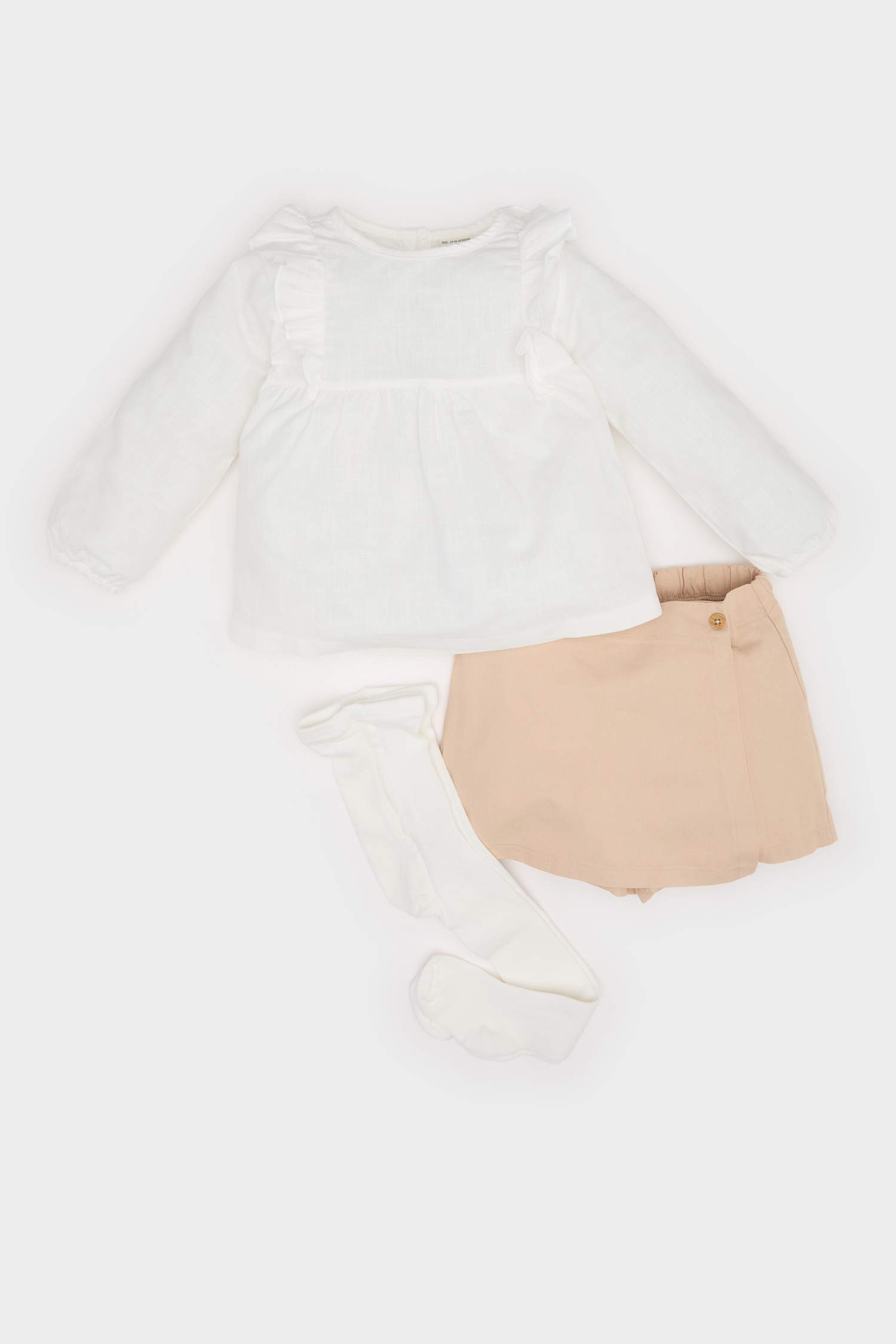 Baby Girl Long Sleeve Top Skirt 3 Piece Set