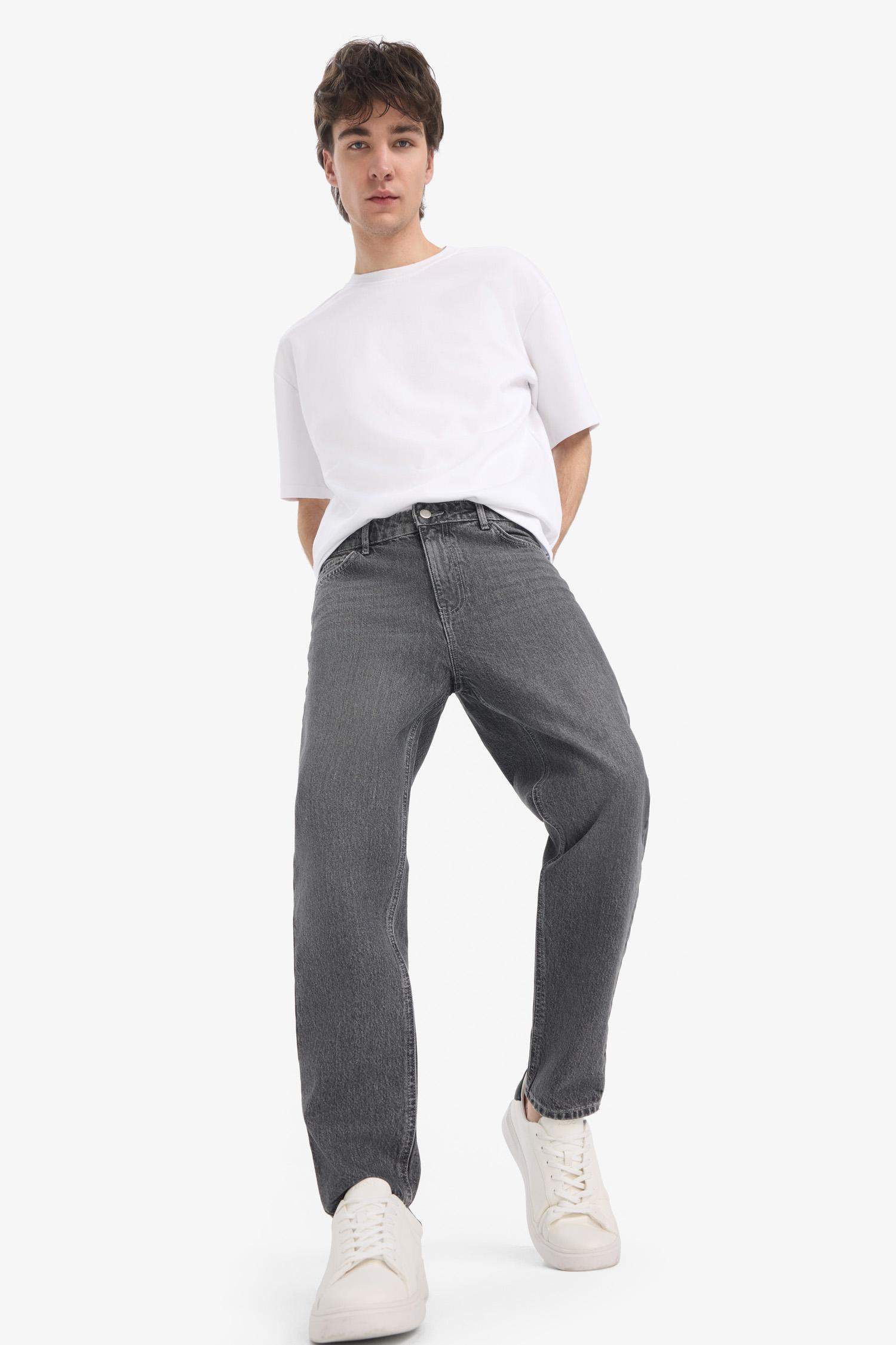 %100 Pamuk 90's Slim Fit Dar Kalıp Yüksek Bel Dar Paça Jean Pantolon