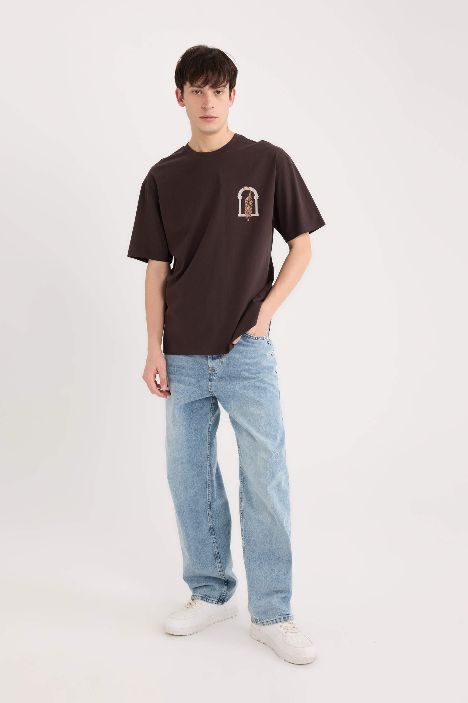 дөңгелек жаға үлкен Қысқа жеңді футболка