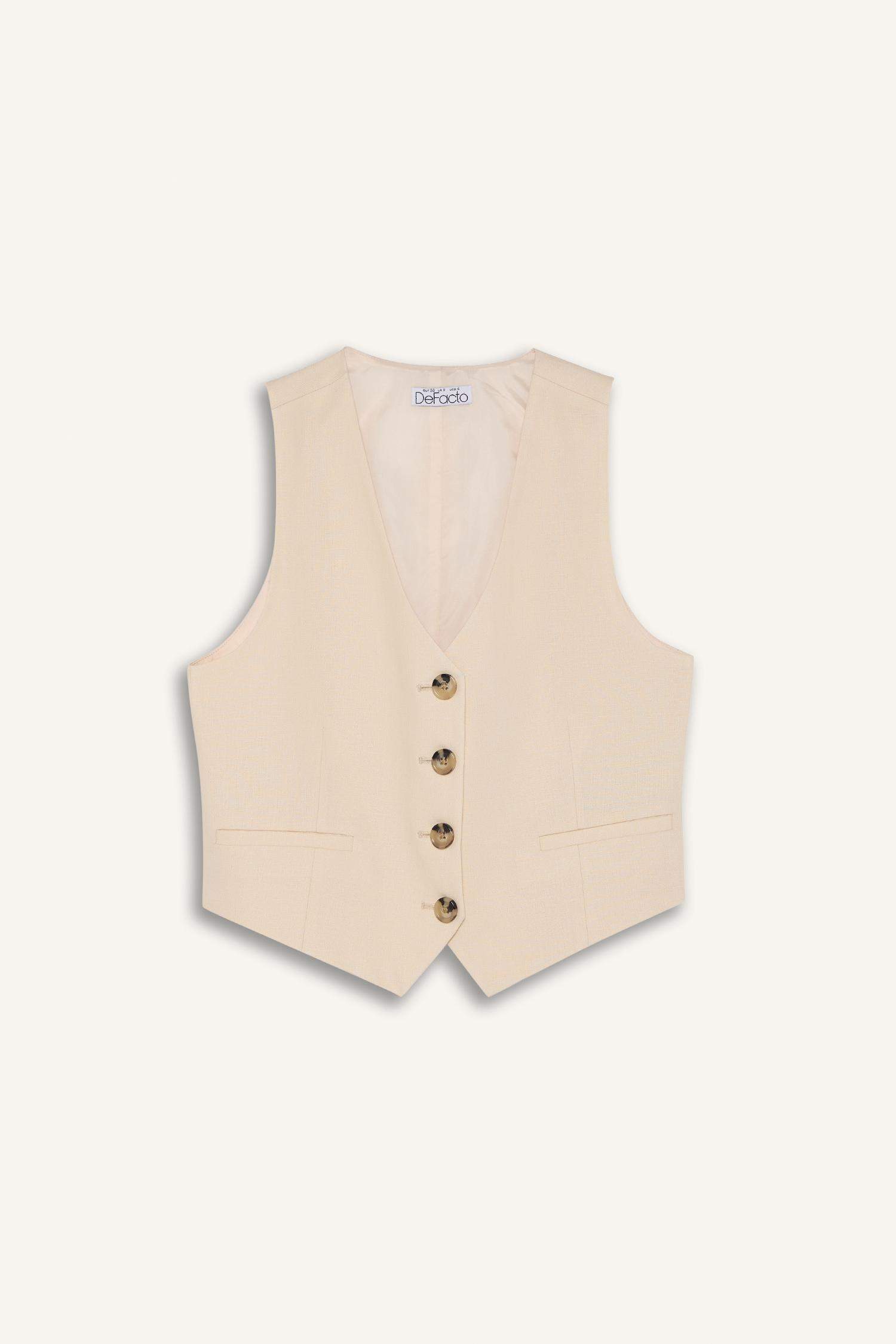 v жаға тафетта зығыр қоспасы Жилет