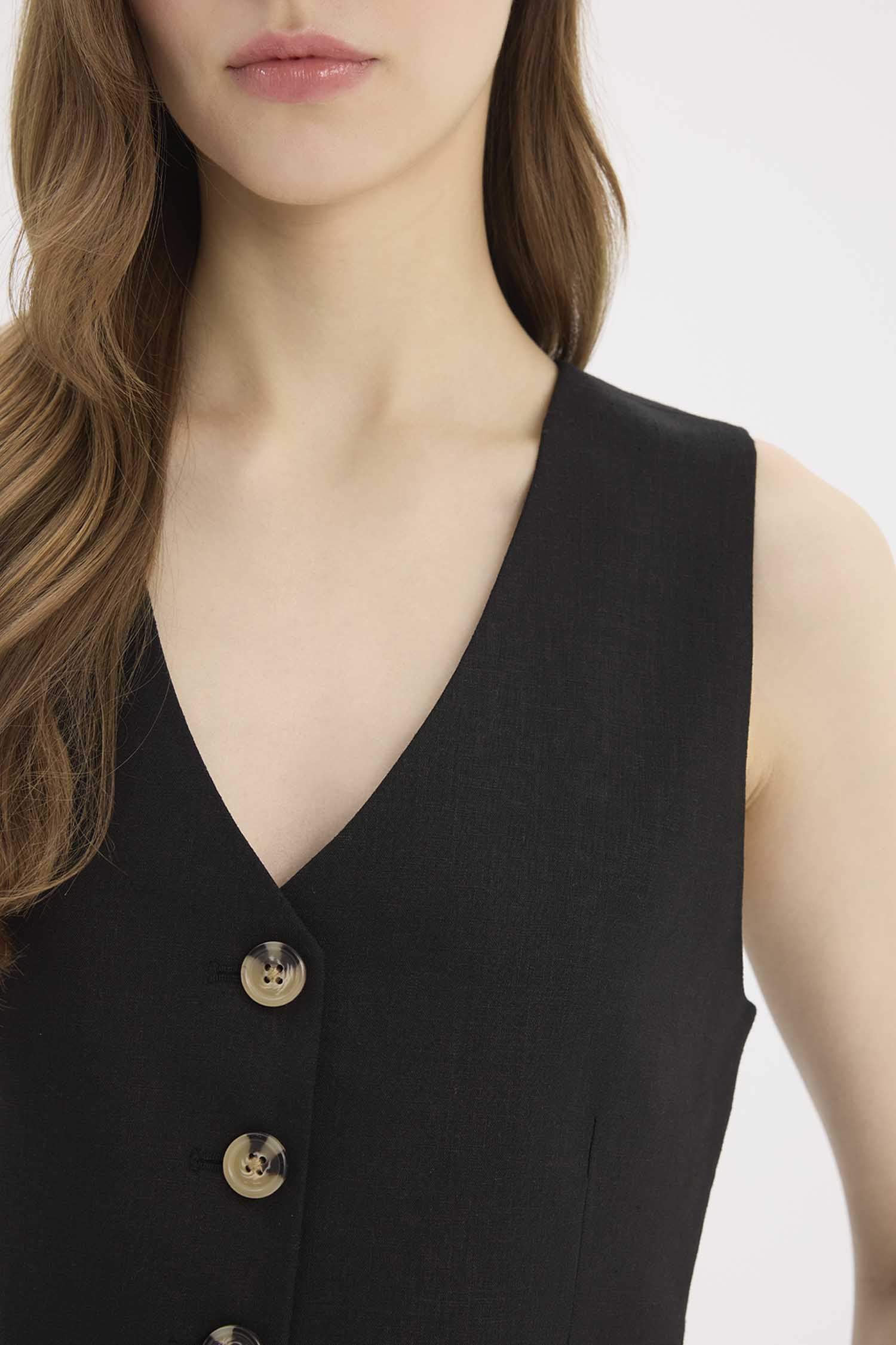 v жаға тафетта зығыр қоспасы Жилет