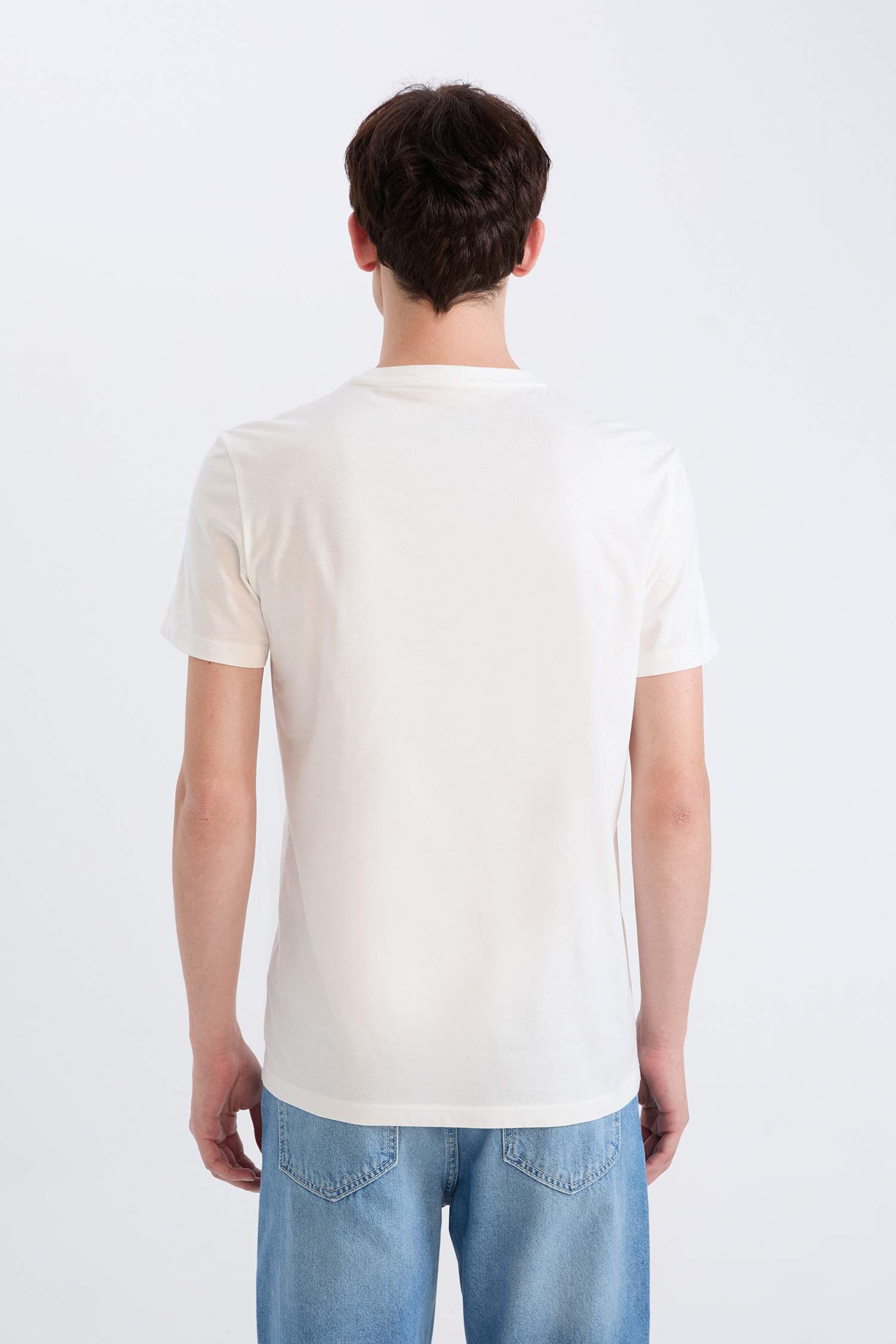 Slim Fit Crew Neck Printed Short Sleeve T-Shirt