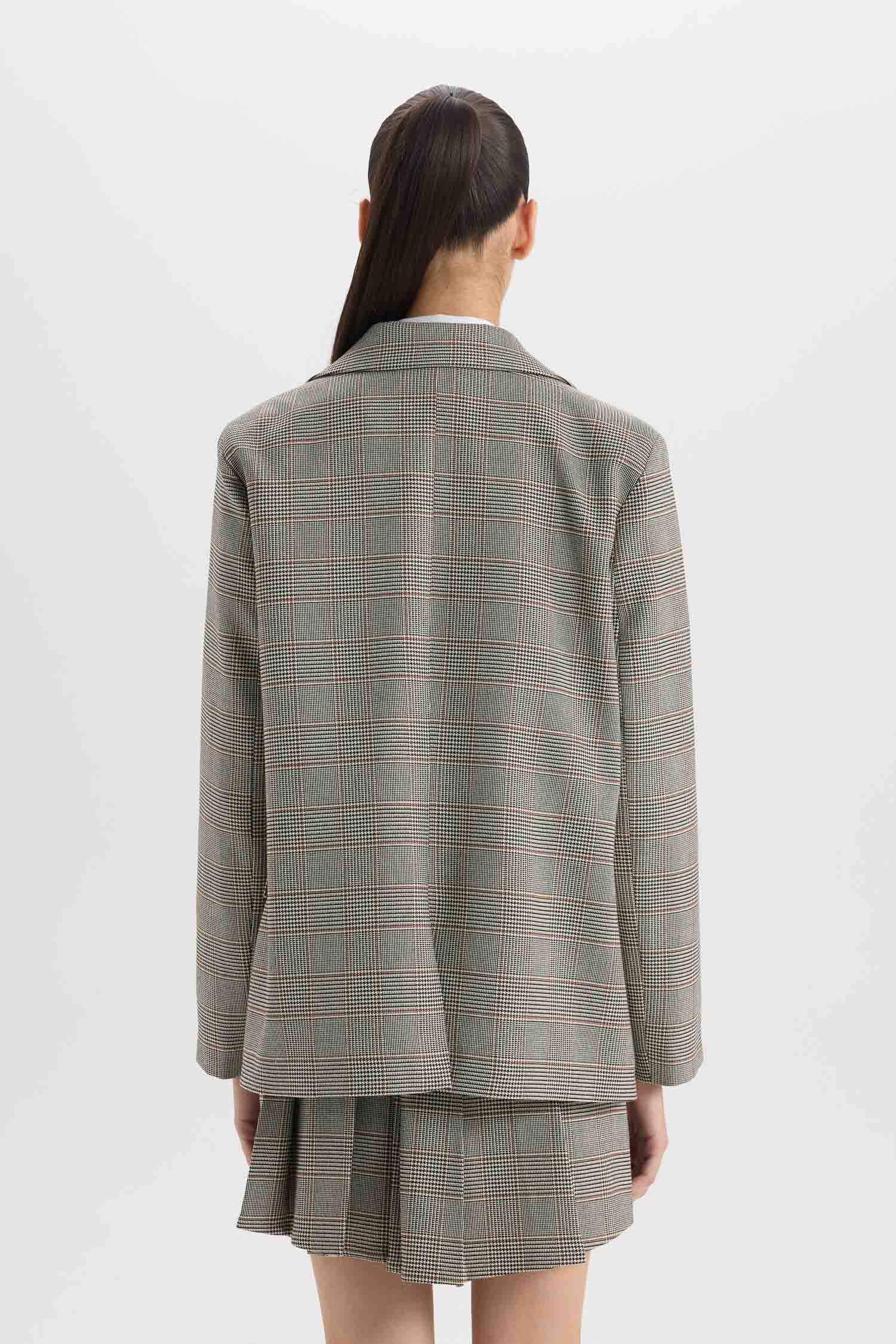 Әйелдерге үлкен пішім чек Блэйзер