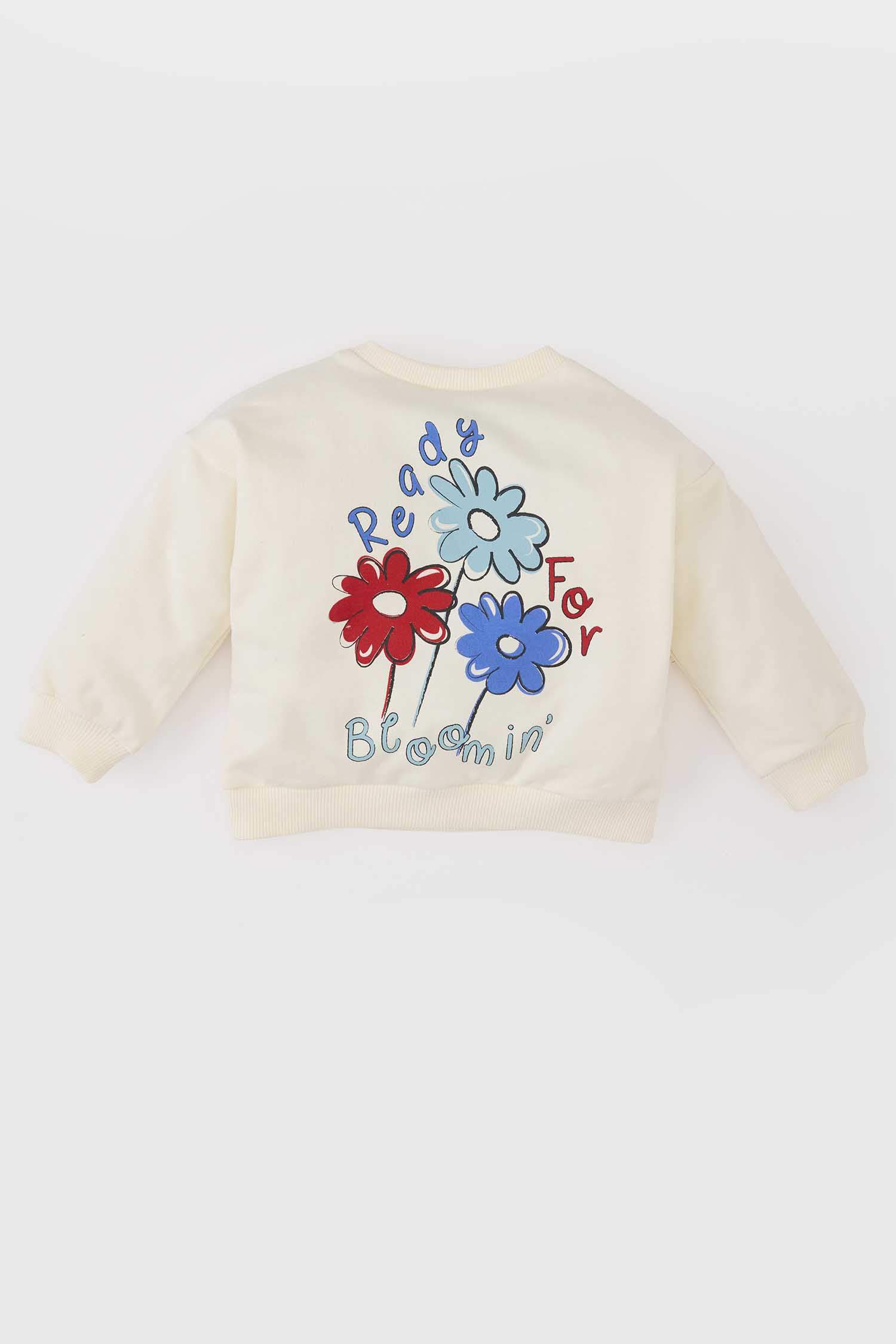 Baby Girl Regular Fit Crew Neck Floral Sweatshirt