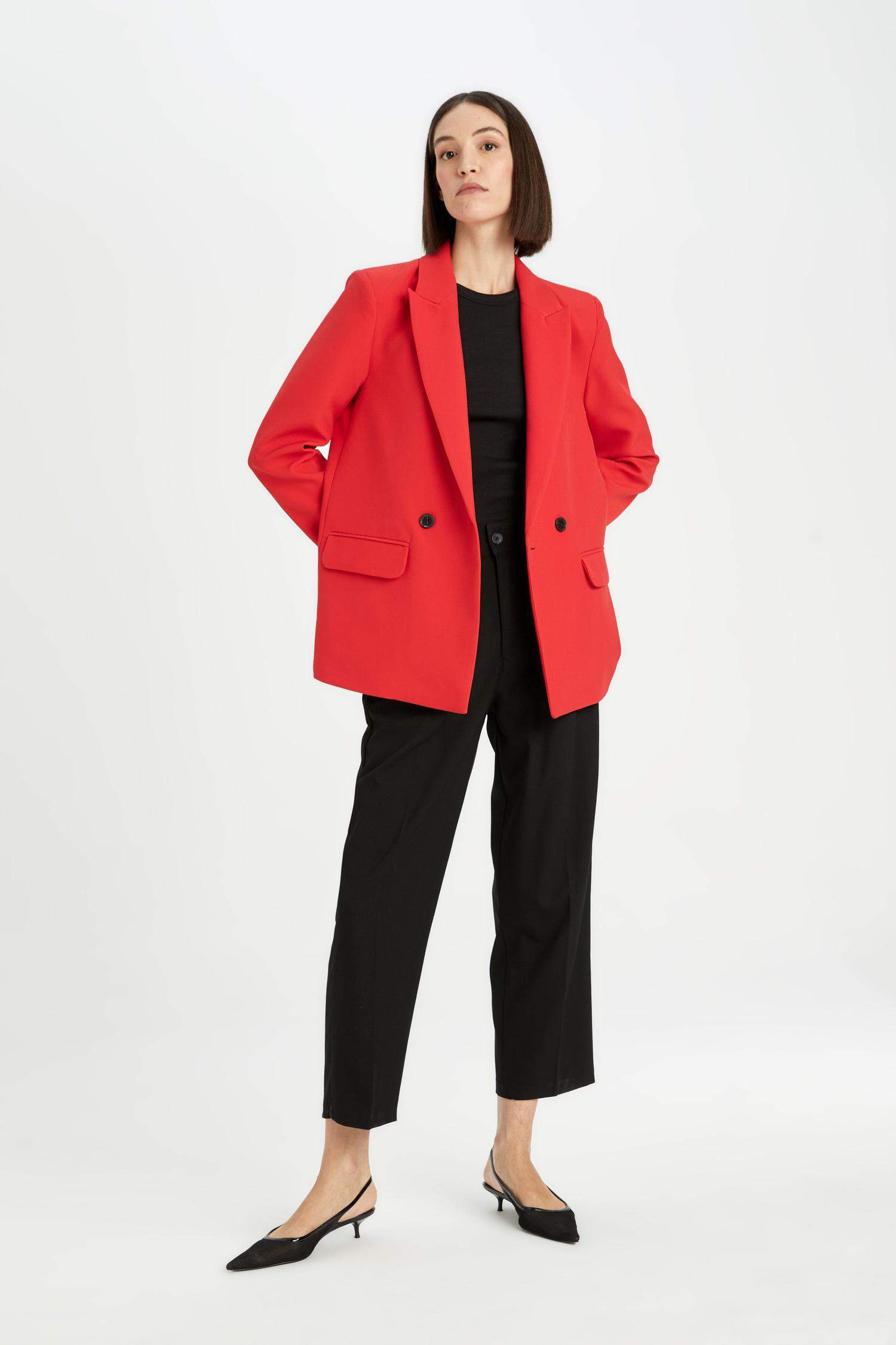 Carrot Fit Pantolon Basic Düz Siyah Cepli Yüksek Bel Kısa Paça