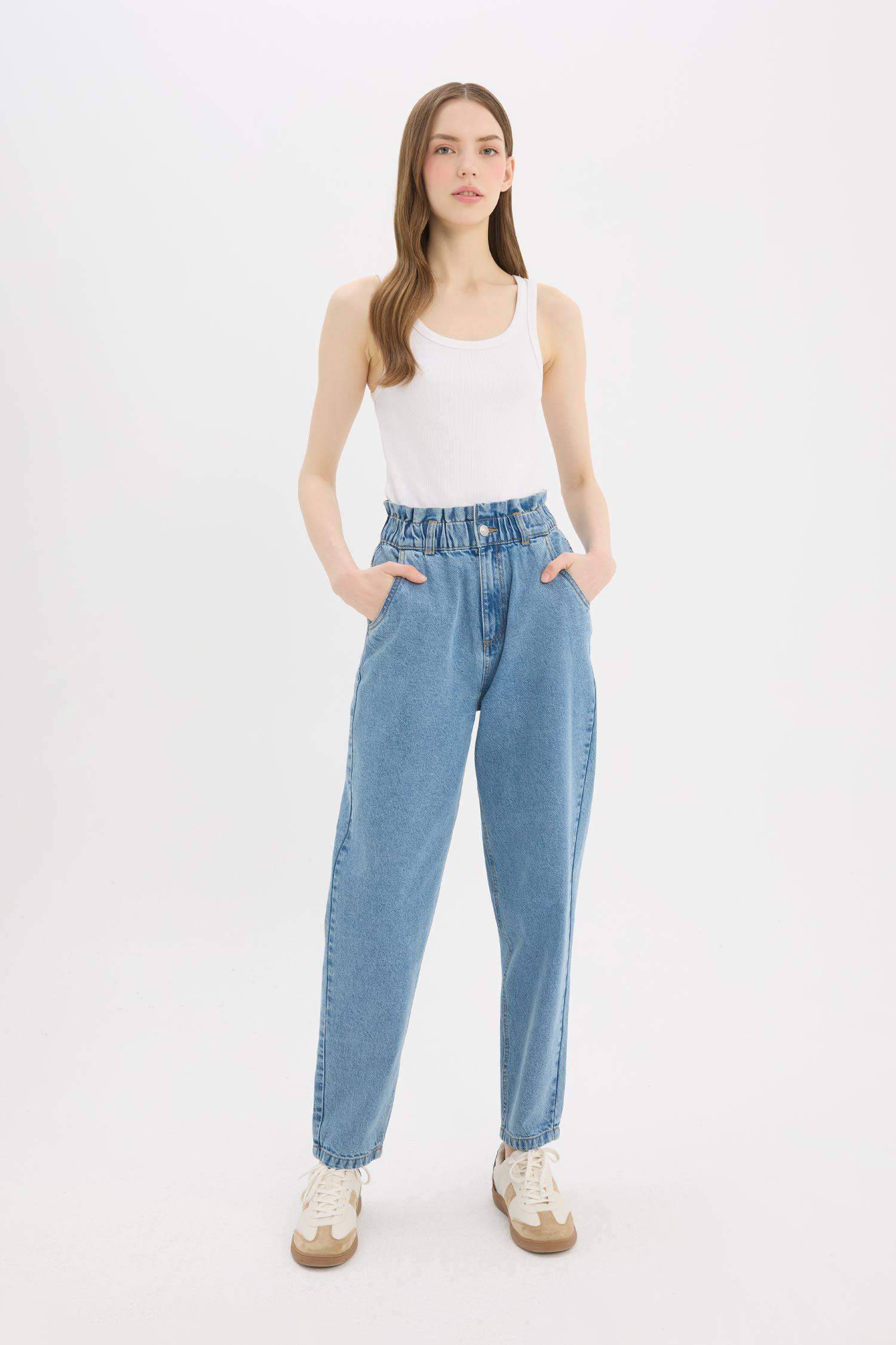 سروال جينز بيبرباج بخصر عالي