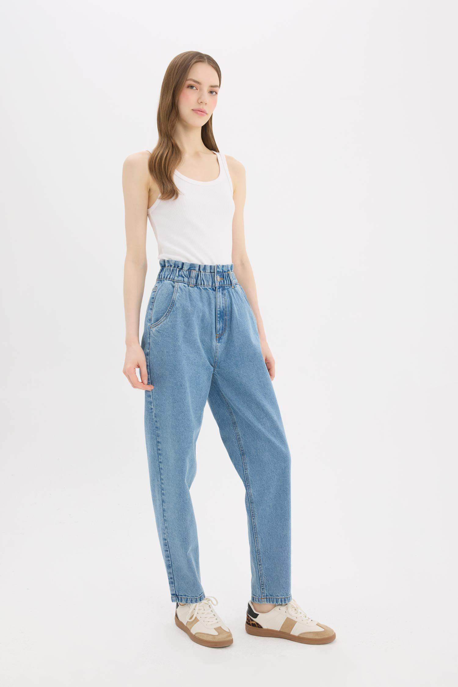 سروال جينز بيبرباج بخصر عالي