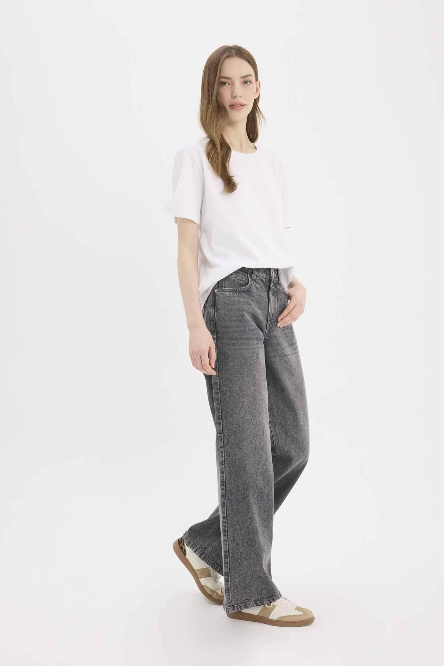 Таңдай Кең деним Шалбар