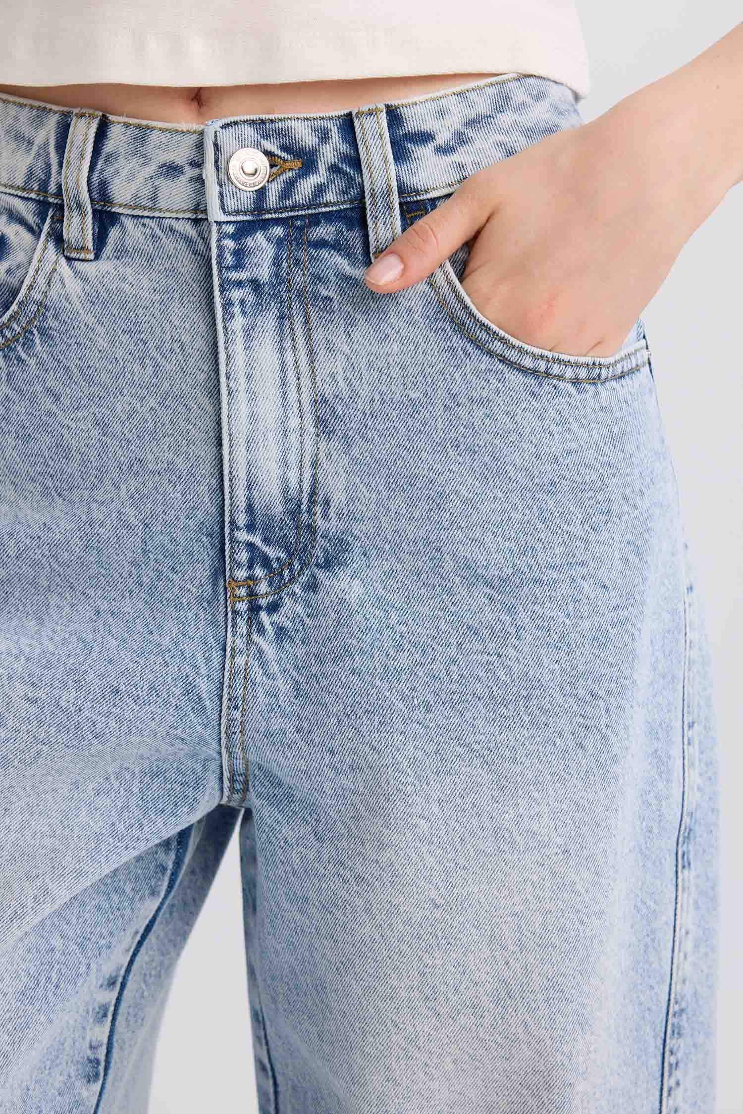 Carrot Fit  Yüksek Bel Bilek Boy Jean Yıkamalı Pantolon