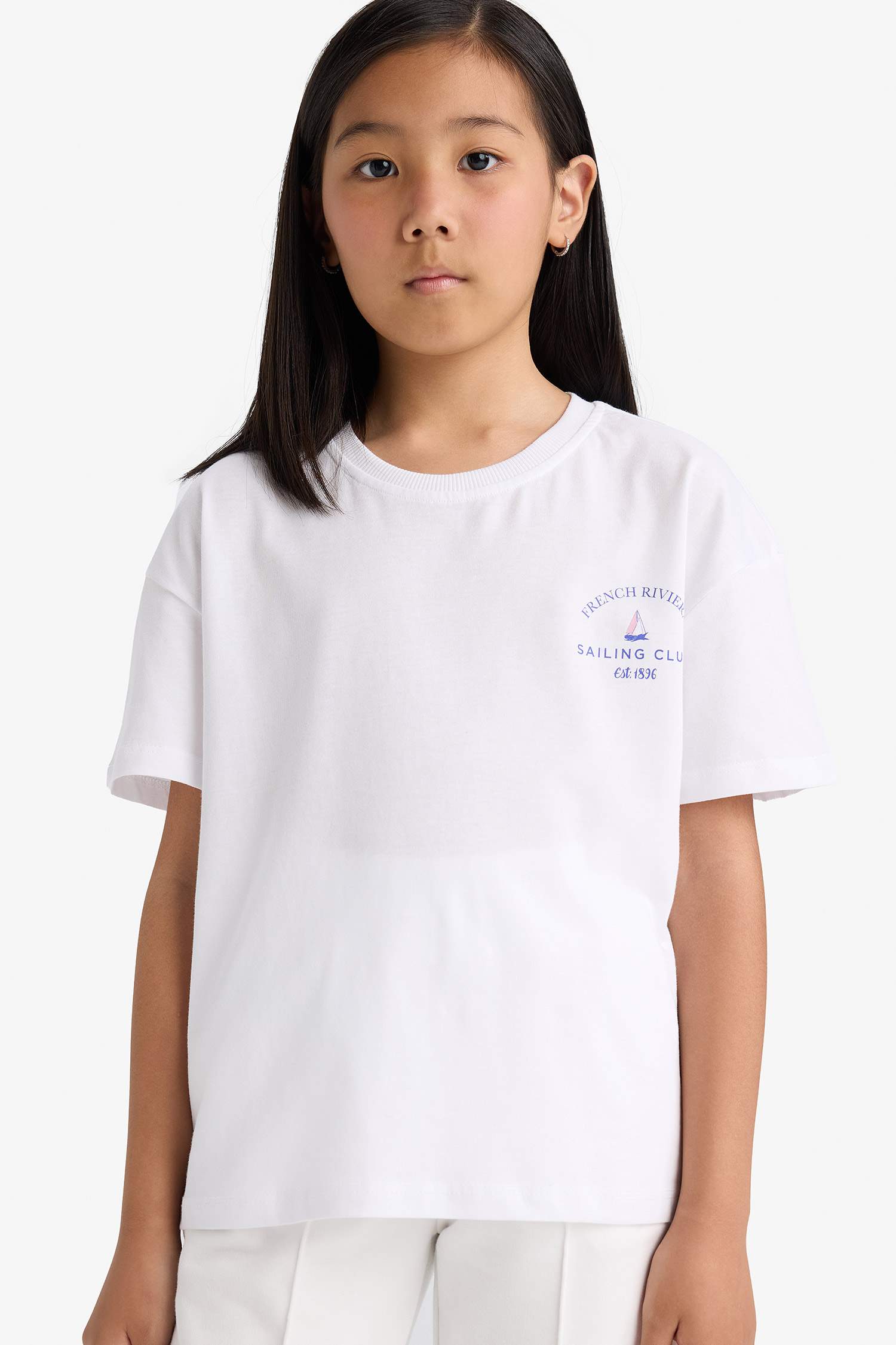 Girl Relax Fit Crew Neck 2 Piece Short Sleeve T-Shirt