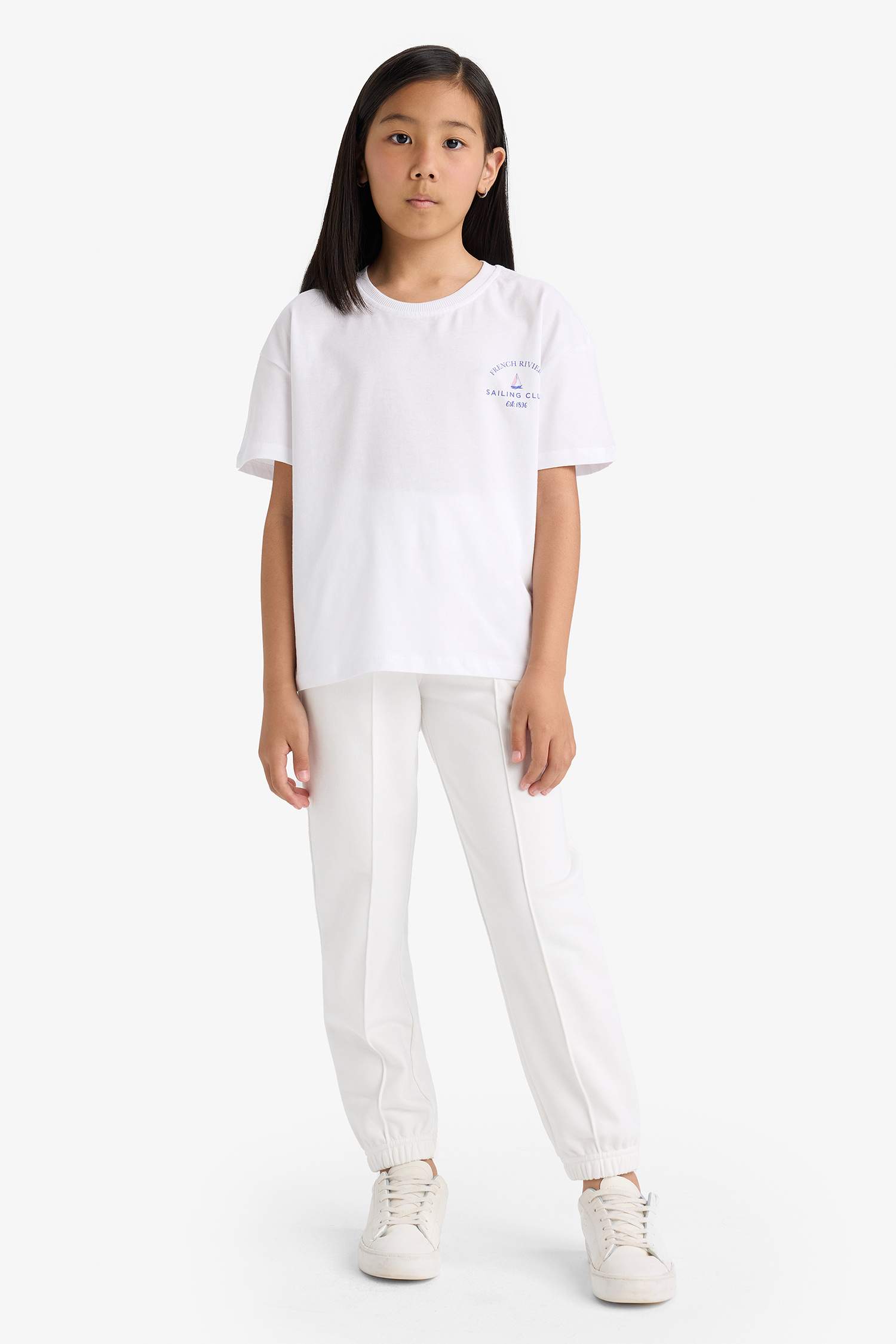 Girl Relax Fit Crew Neck 2 Piece Short Sleeve T-Shirt