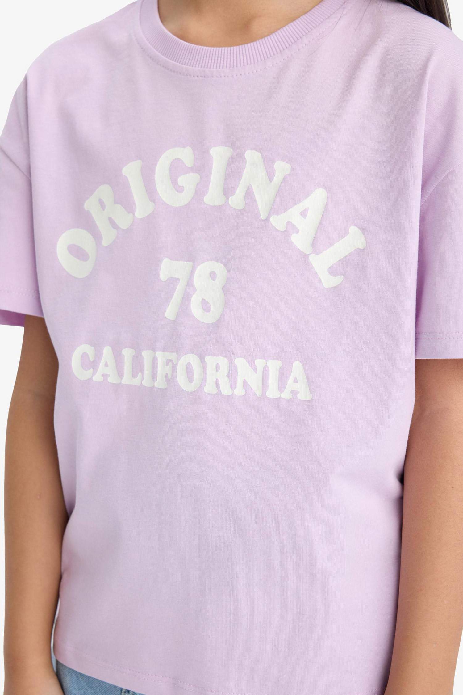 Girl Relax Fit Crew Neck Anime Printed 2 Piece T-Shirt