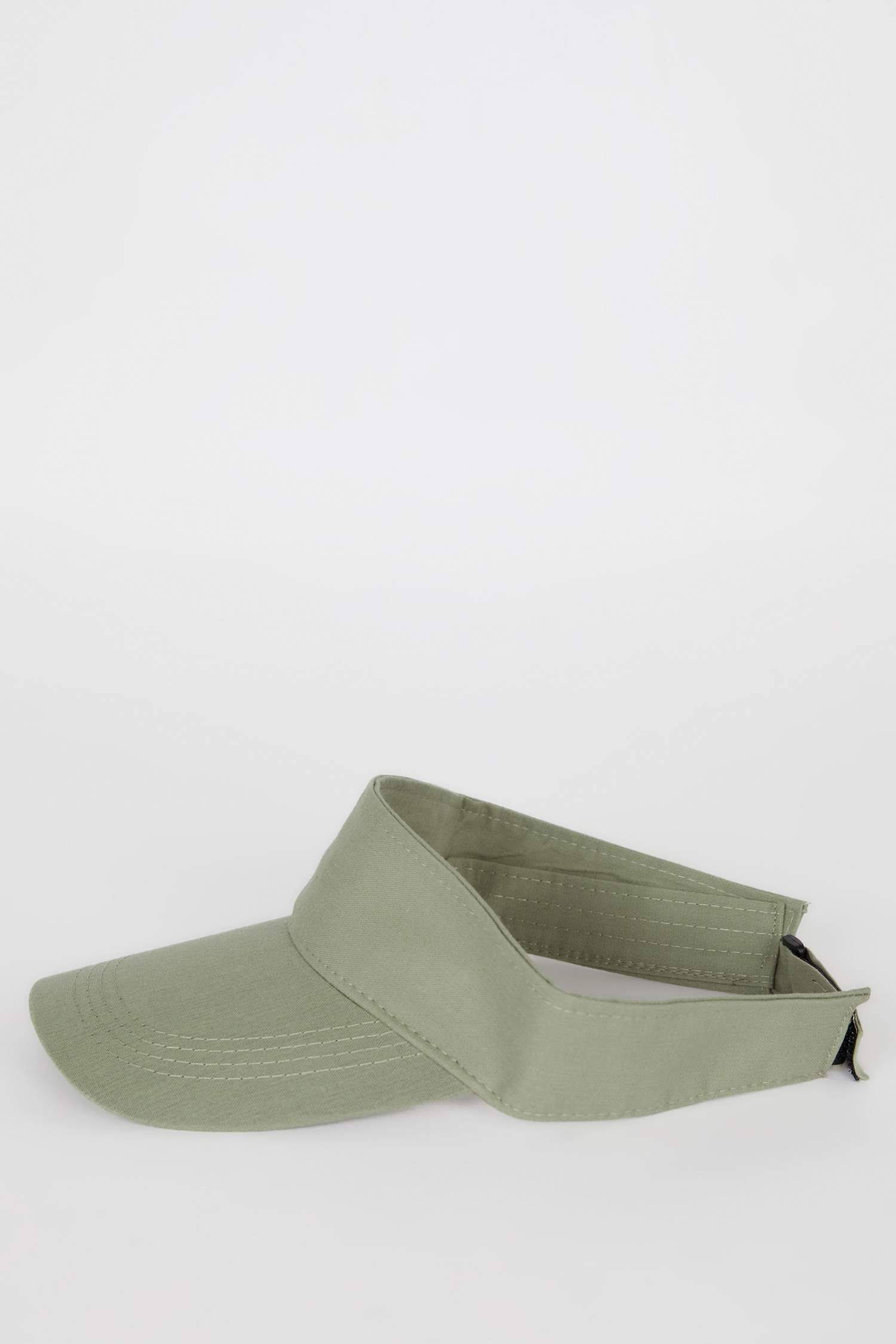 Kadın Etiket Baskılı Dokuma Vizör Şapka