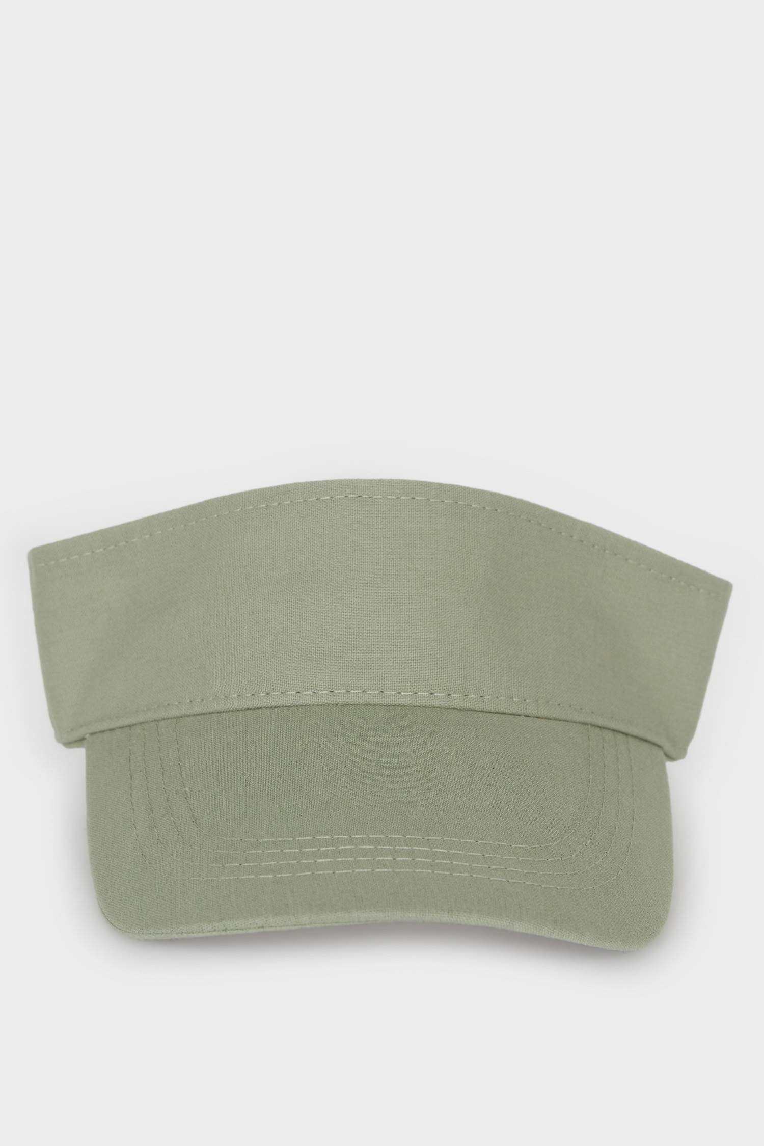 Kadın Etiket Baskılı Dokuma Vizör Şapka