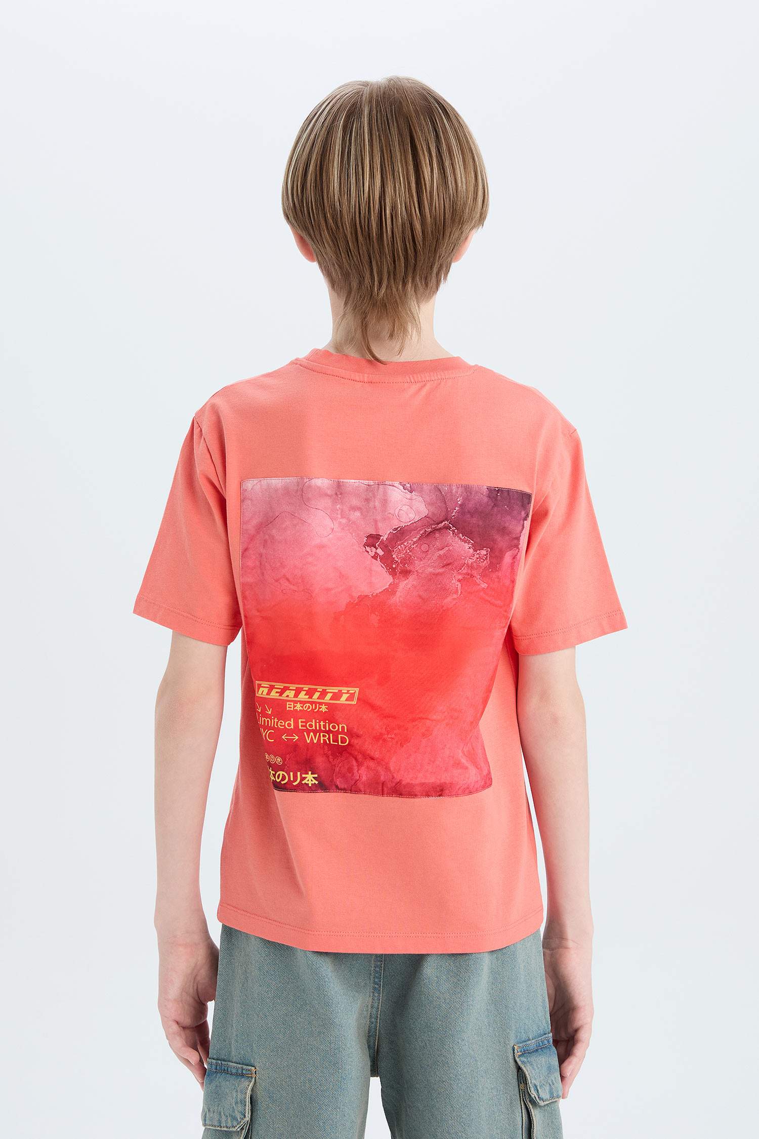 Ұлдарға дөңгелек жаға қысқа жеңді Қысқа жеңді футболка