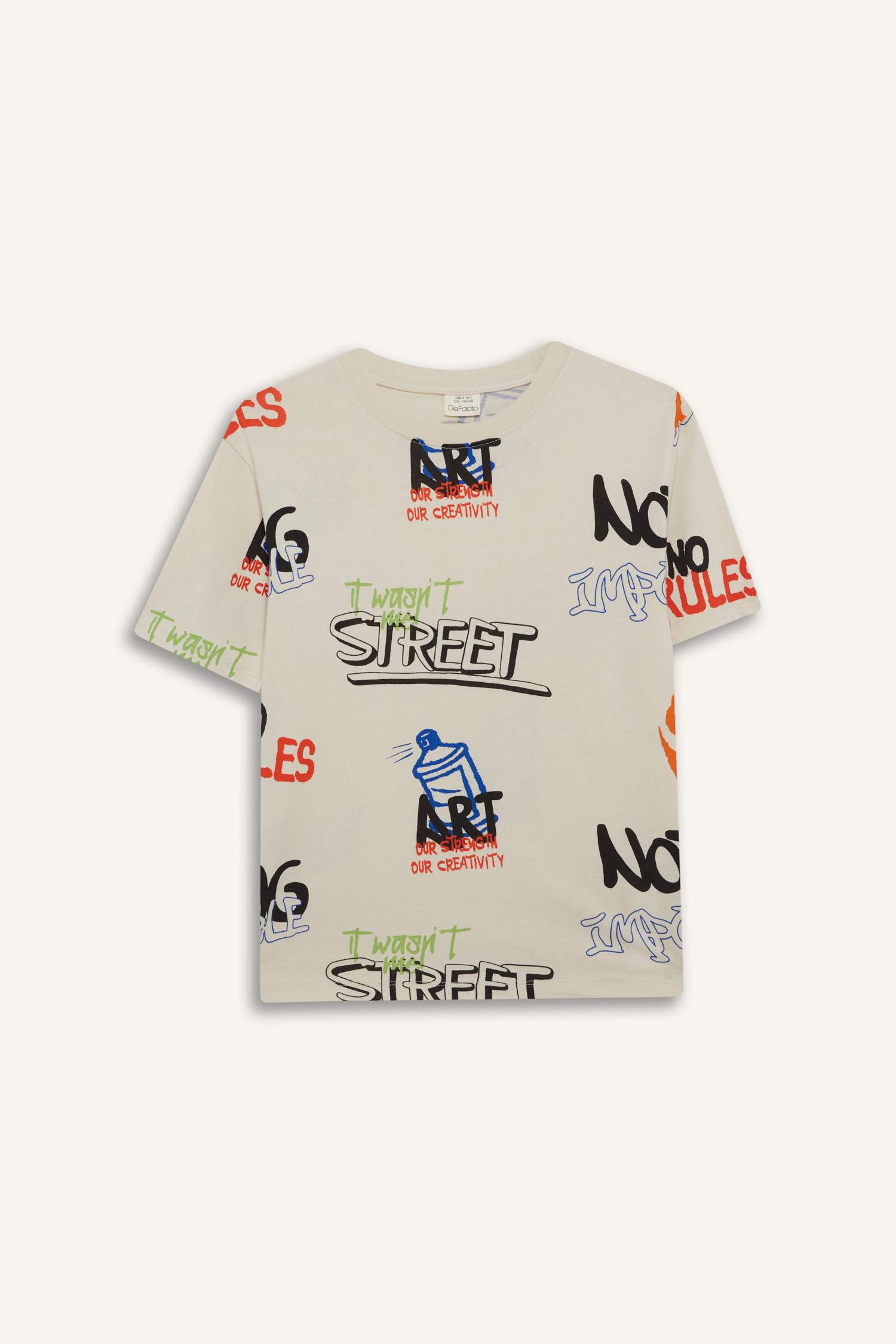 Ұлдарға дөңгелек жаға басып шығарылған қысқа жеңді Қысқа жеңді футболка