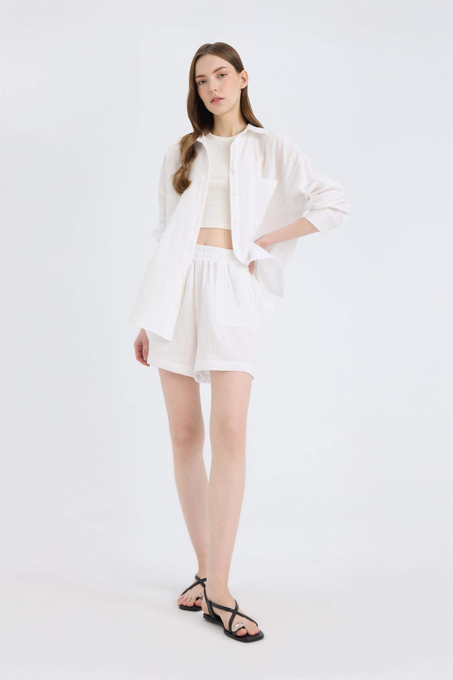 Regular Fit шорты из муслина на резинке